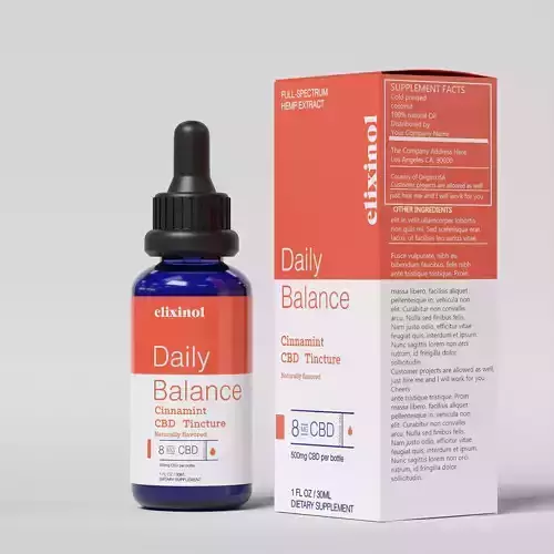 Elixinol Daily Balance Cinnamint CBD Tincture