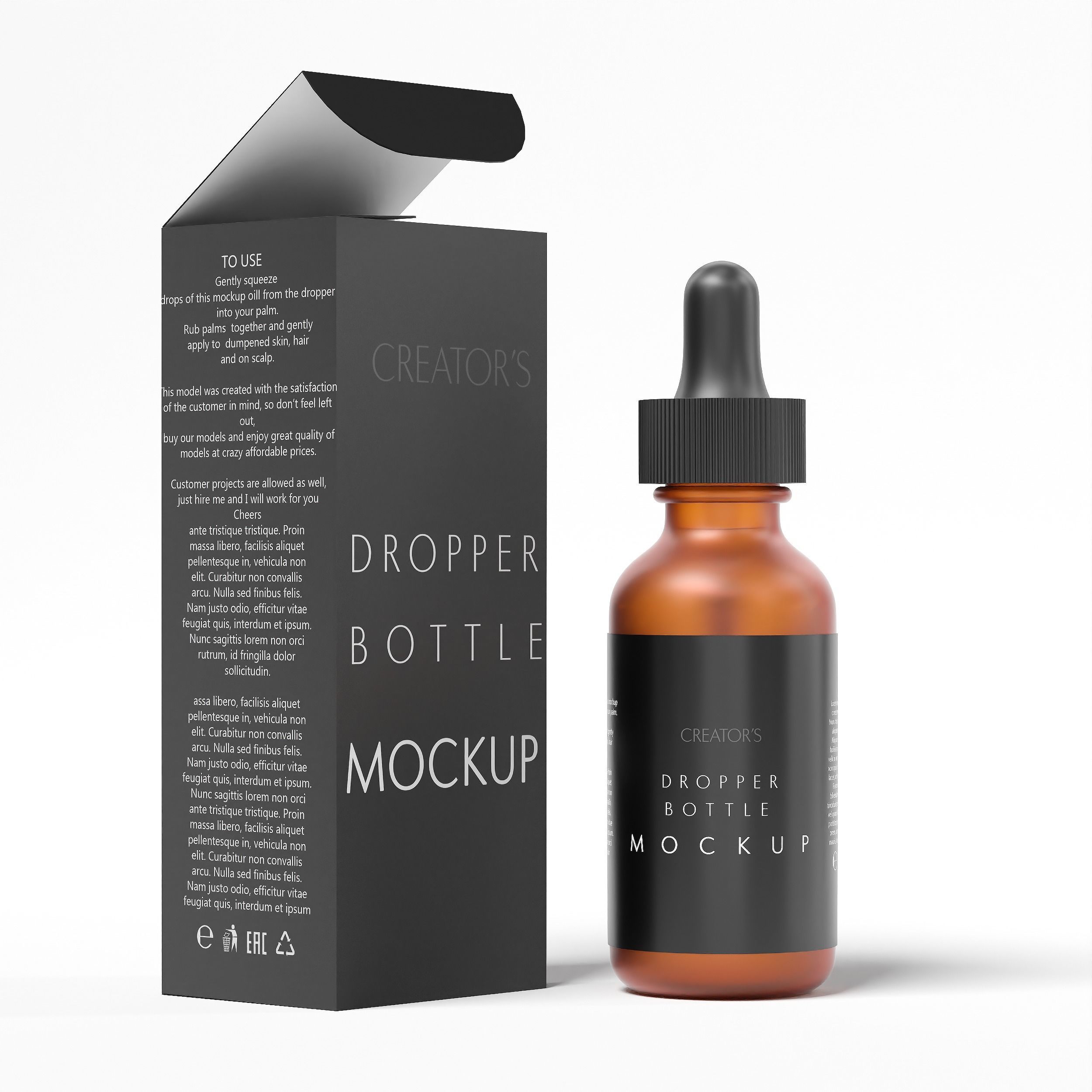 Dropper Bottle Mockup 3 Low-poly 3D model_1