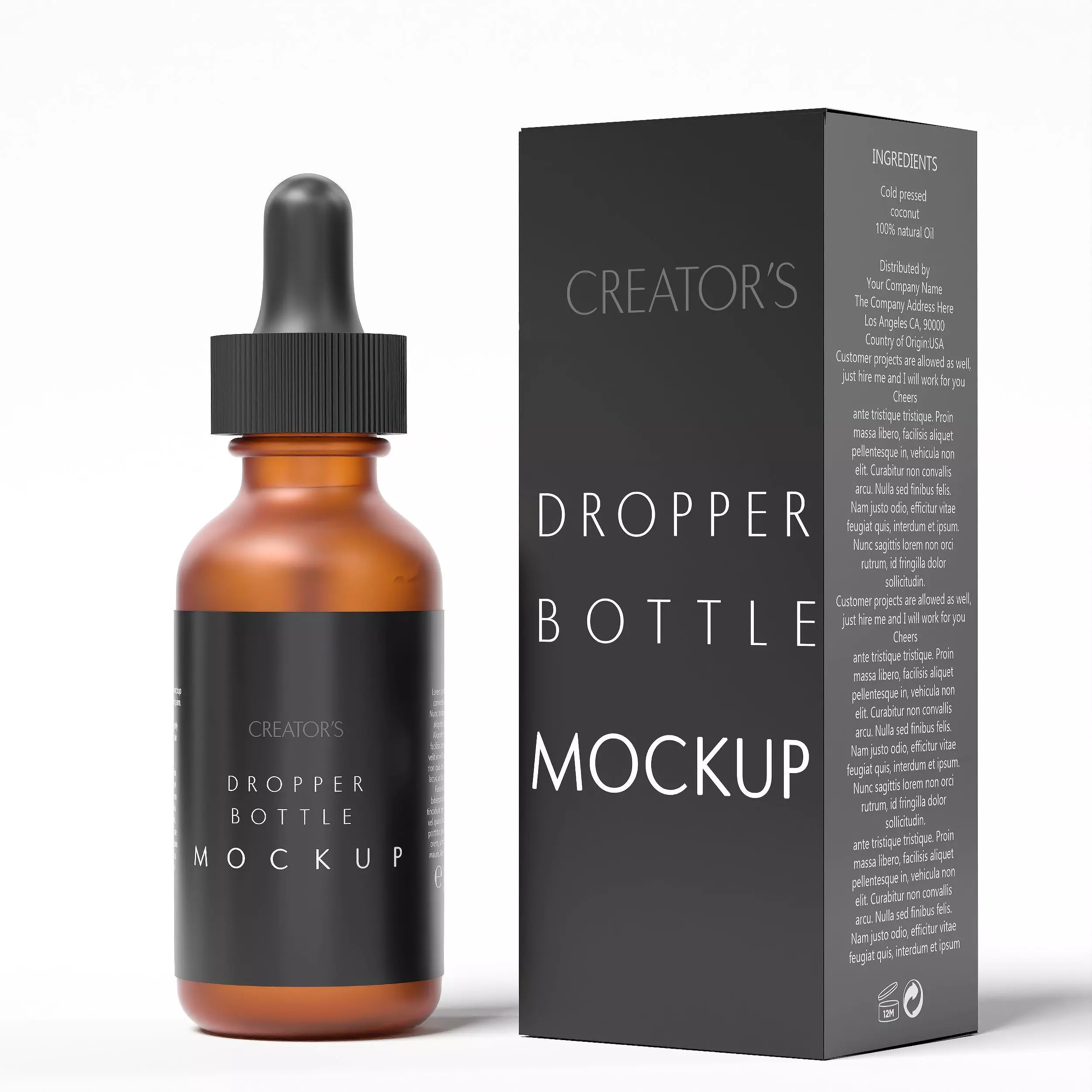 Dropper Bottle Mockup 3 Low-poly 3D model_0