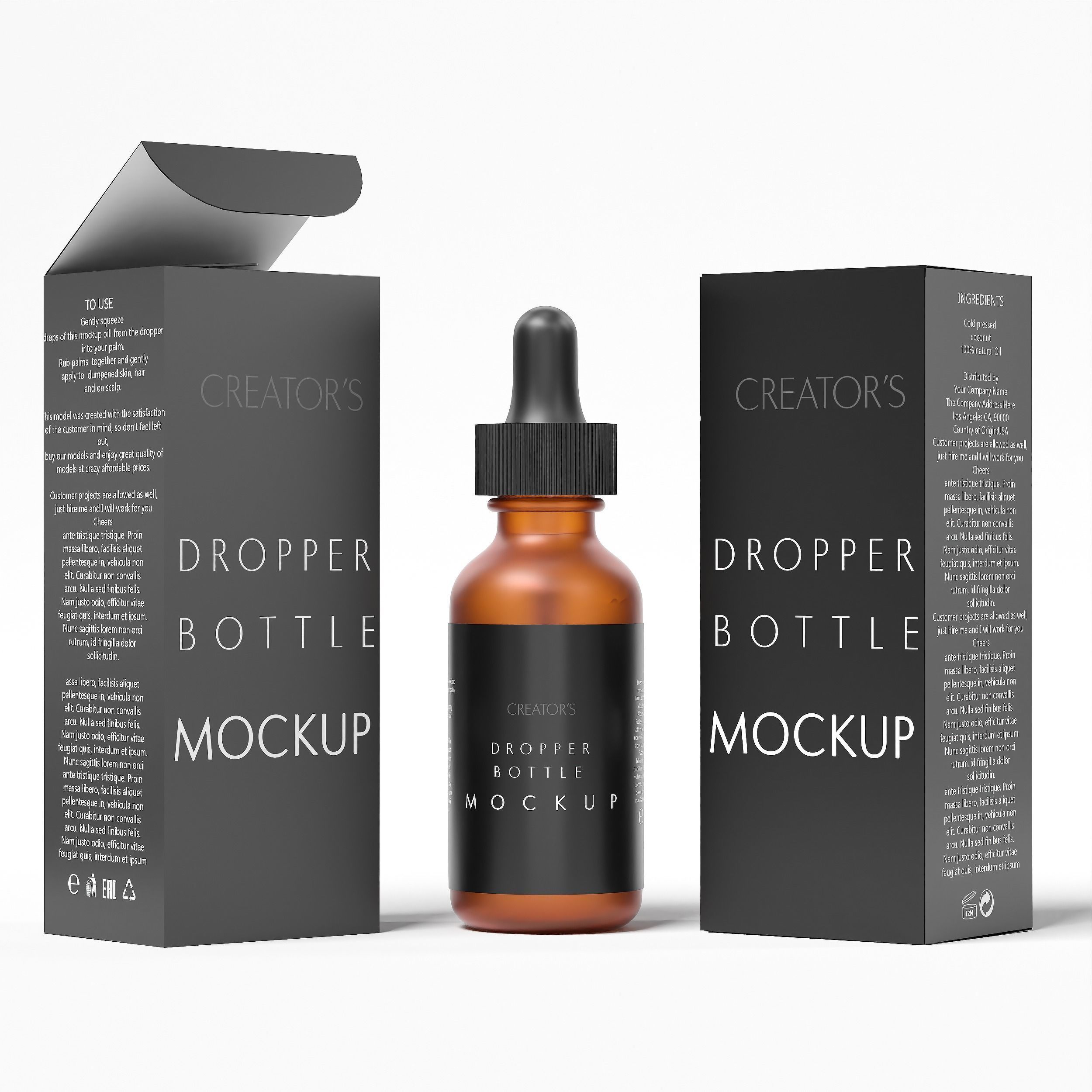 Dropper Bottle Mockup 3 Low-poly 3D model_2