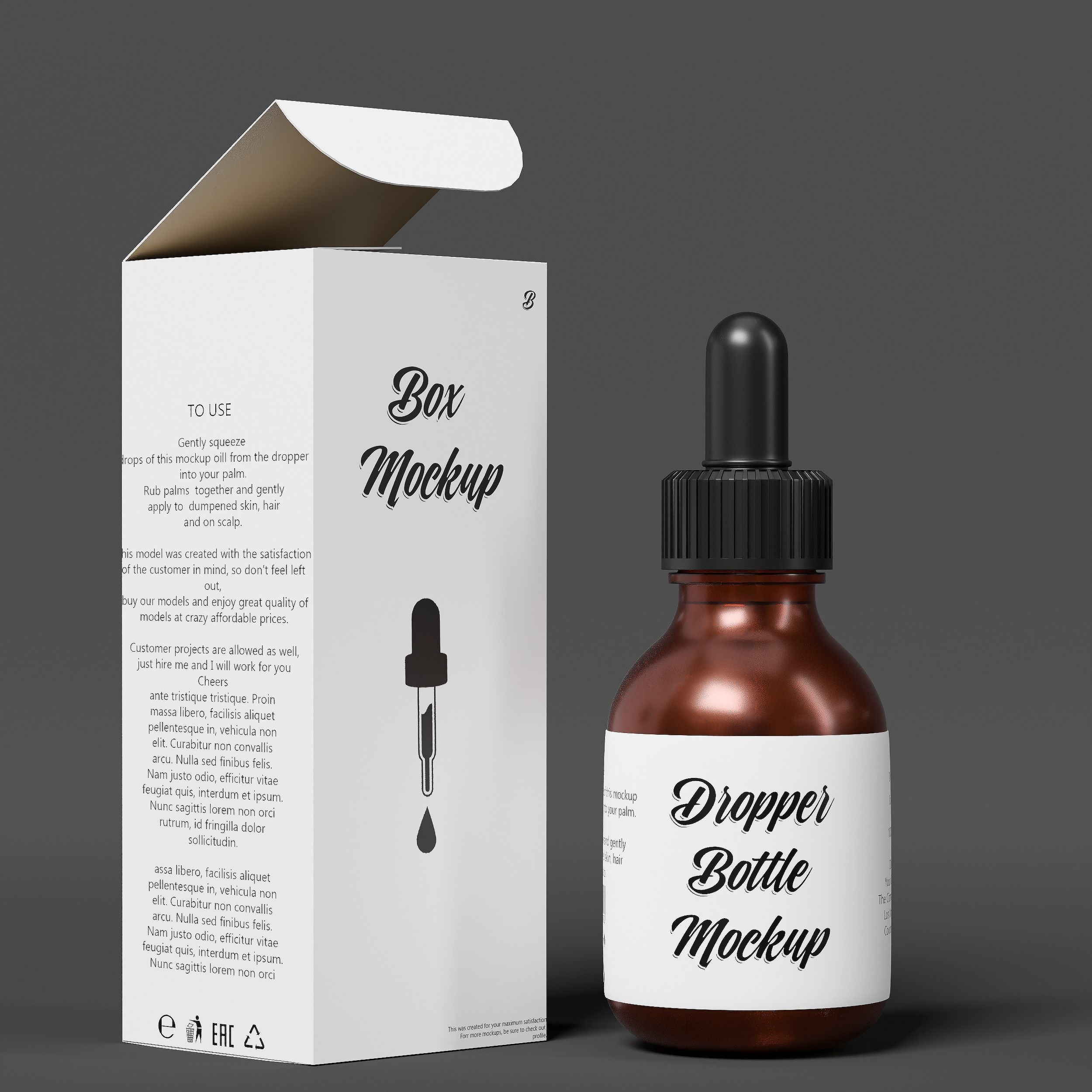 Dropper Bottle Mockup 2 Low-poly 3D model_1
