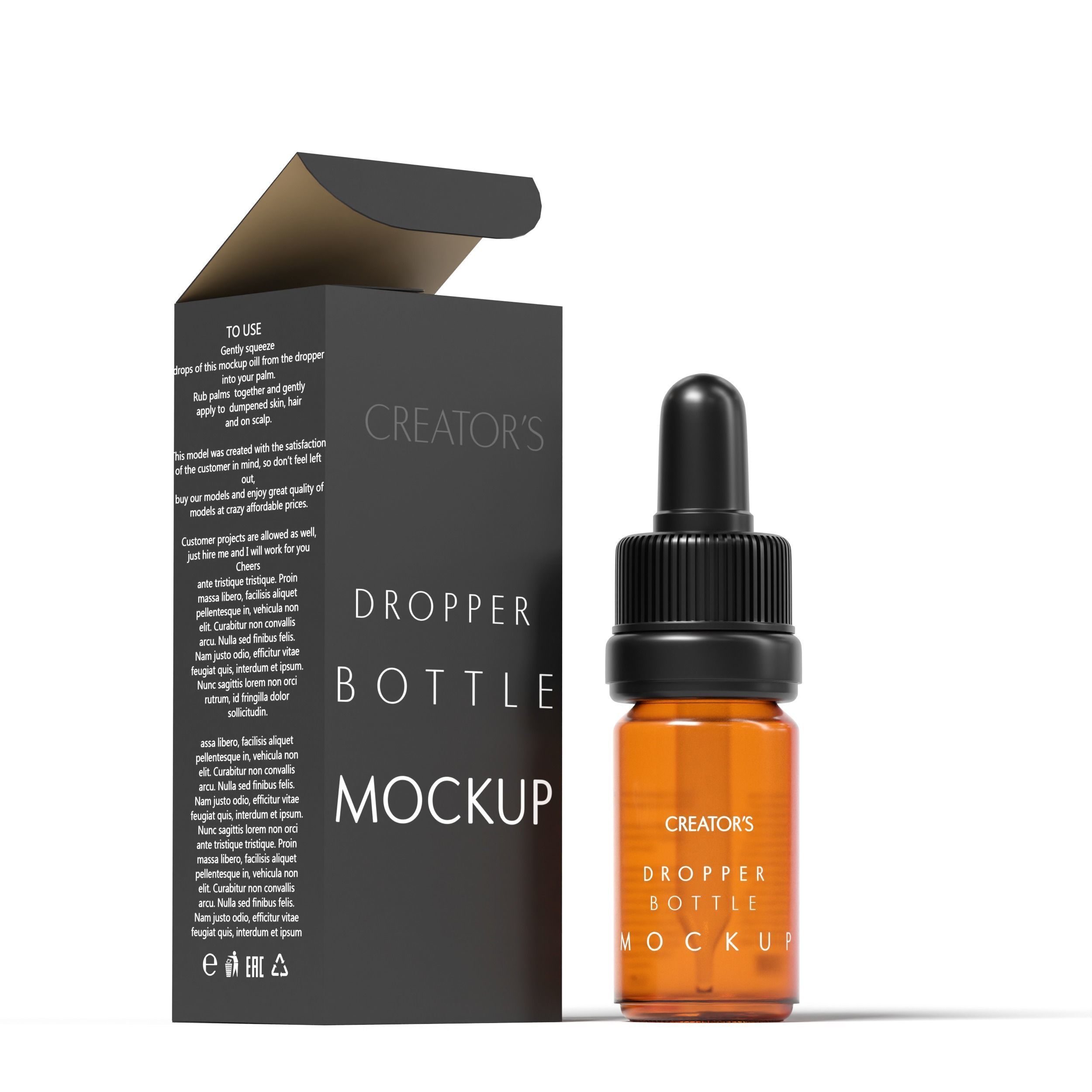 Dropper Bottle Mockup 18 Low-poly 3D model_3