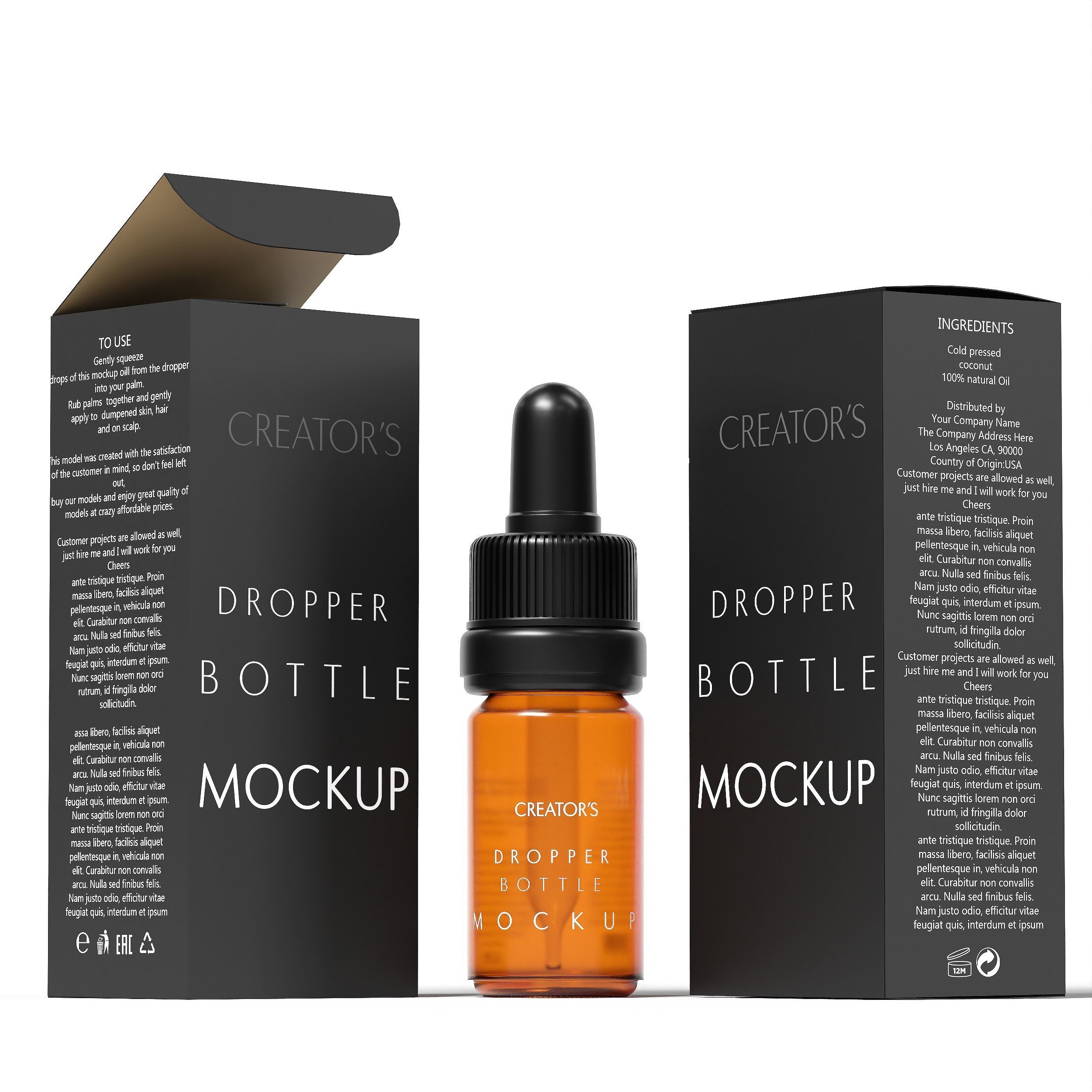 Dropper Bottle Mockup 18 Low-poly 3D model_1