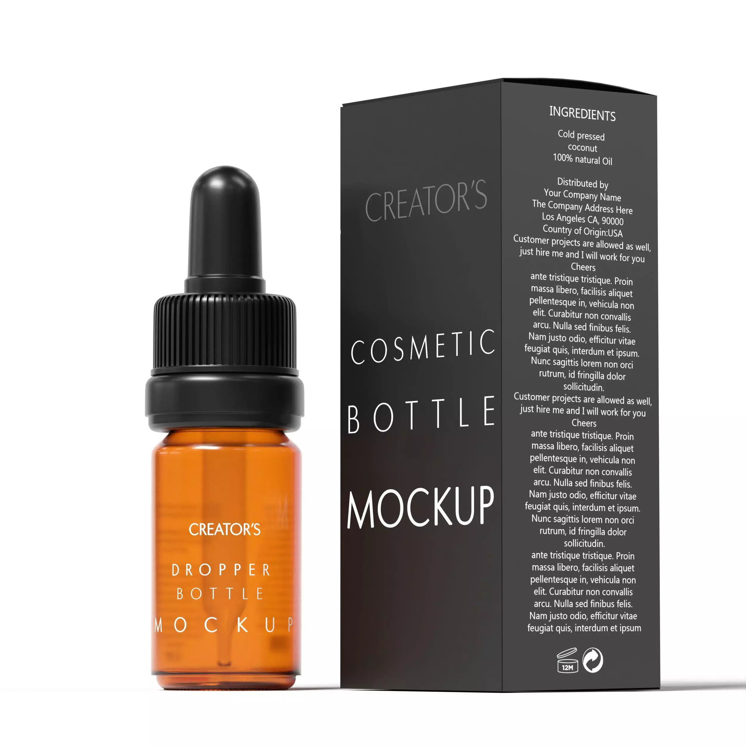 Dropper Bottle Mockup 18 Low-poly 3D model_0