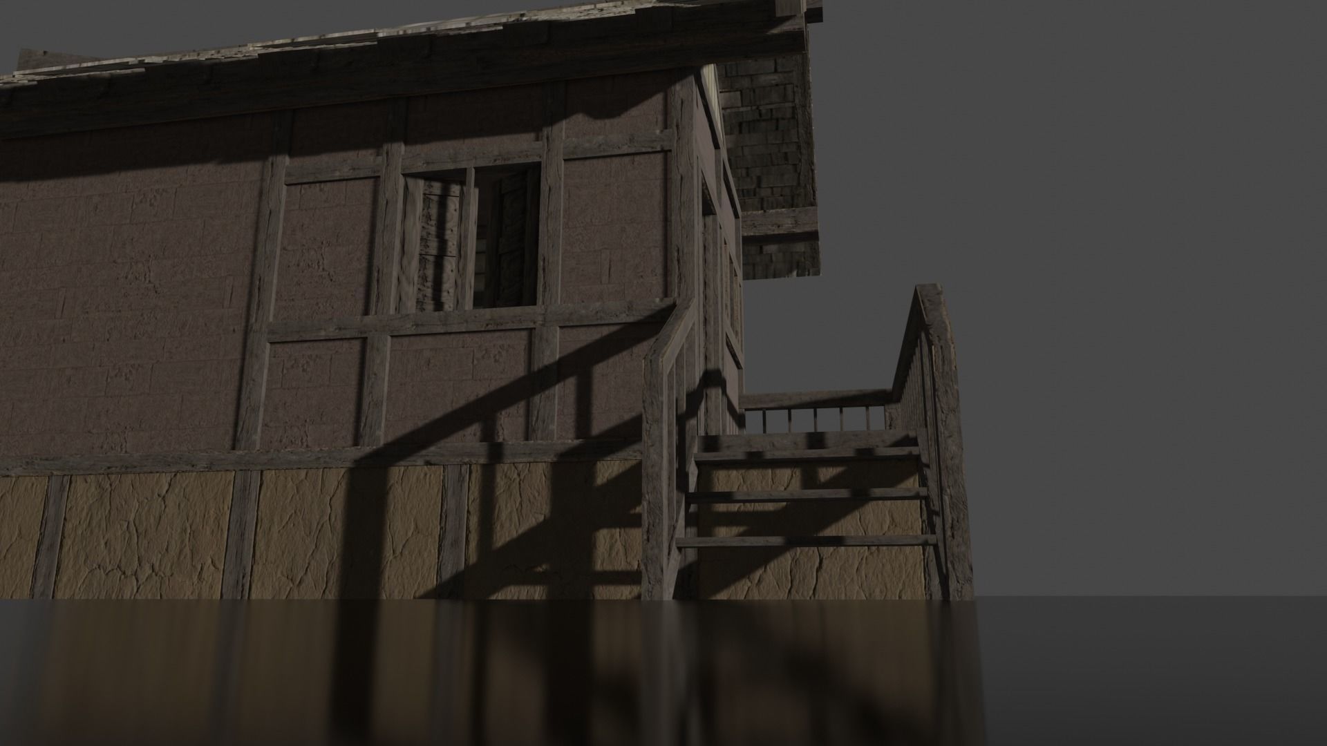 House 1 on water Low-poly 3D model_14