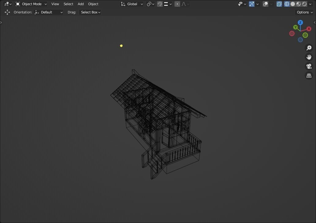 House 1 on water Low-poly 3D model_4