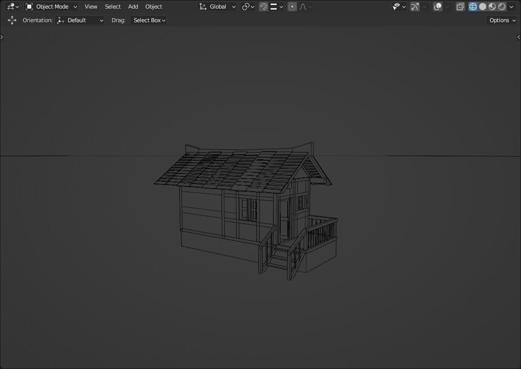 House 1 on water Low-poly 3D model_5