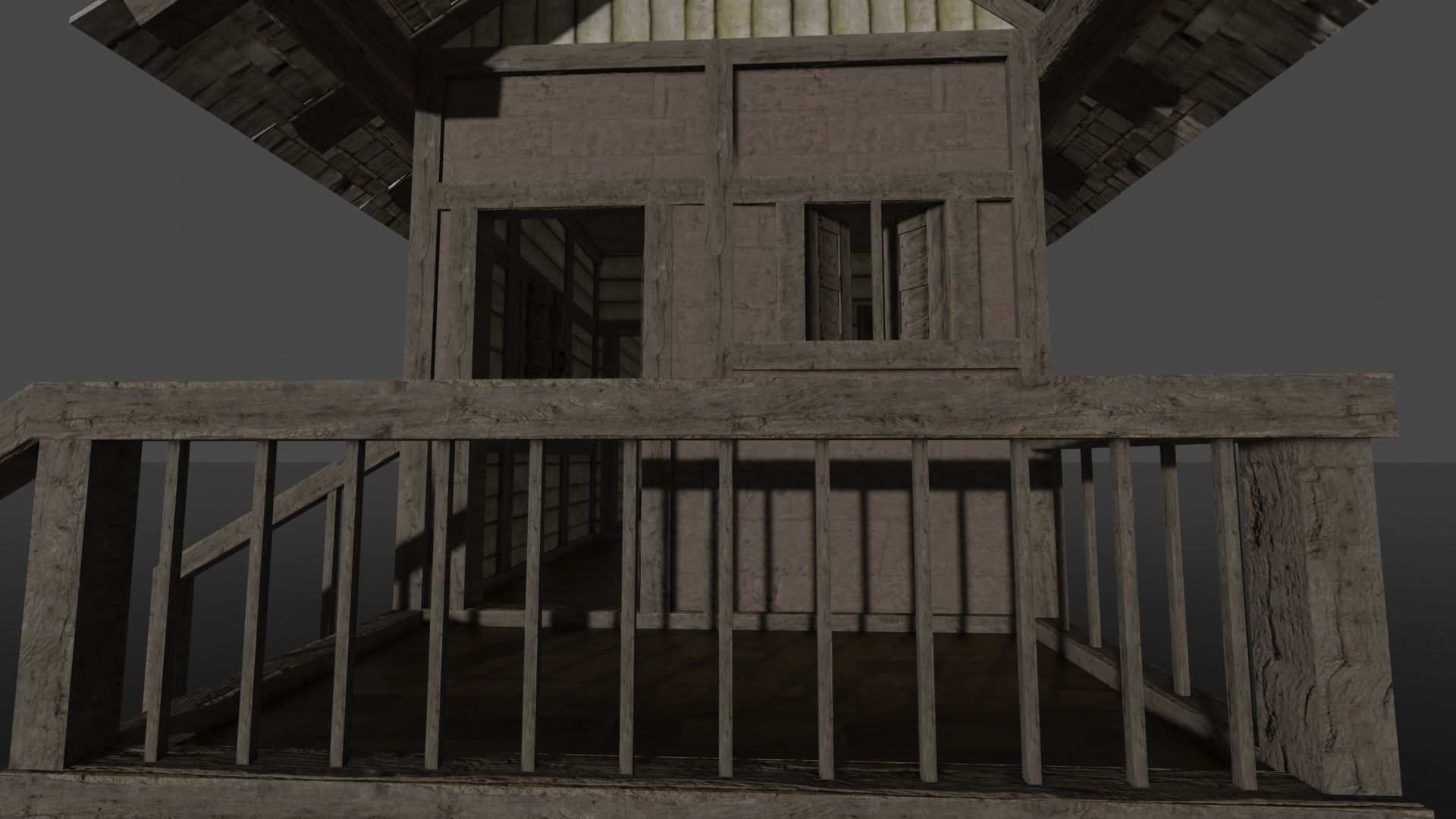 House 1 on water Low-poly 3D model_13