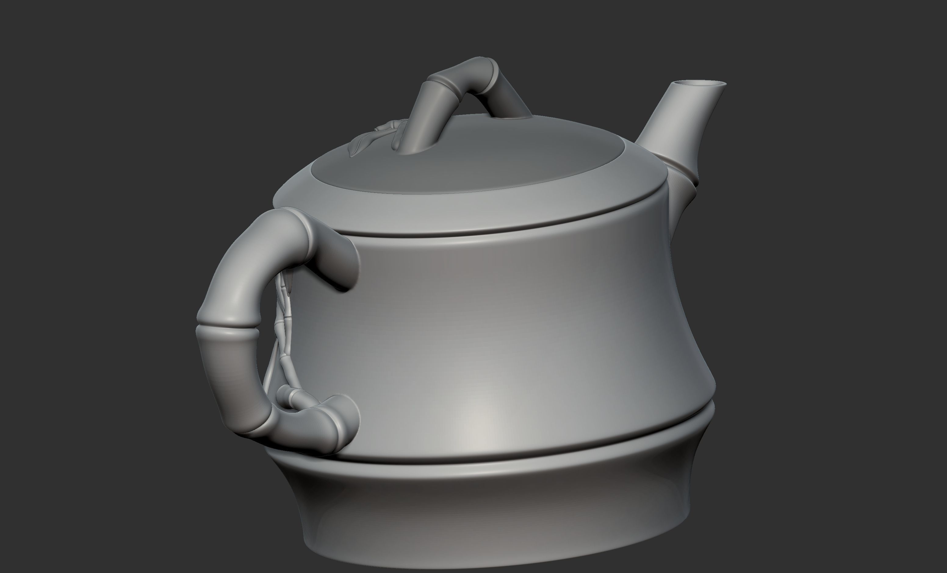 Bamboo Teapot 3D model_4