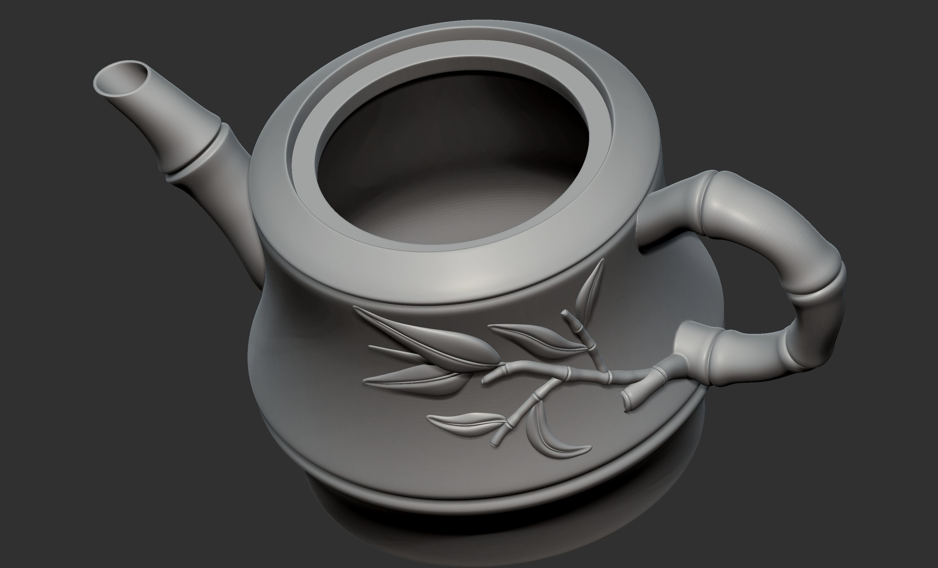 Bamboo Teapot 3D model_7