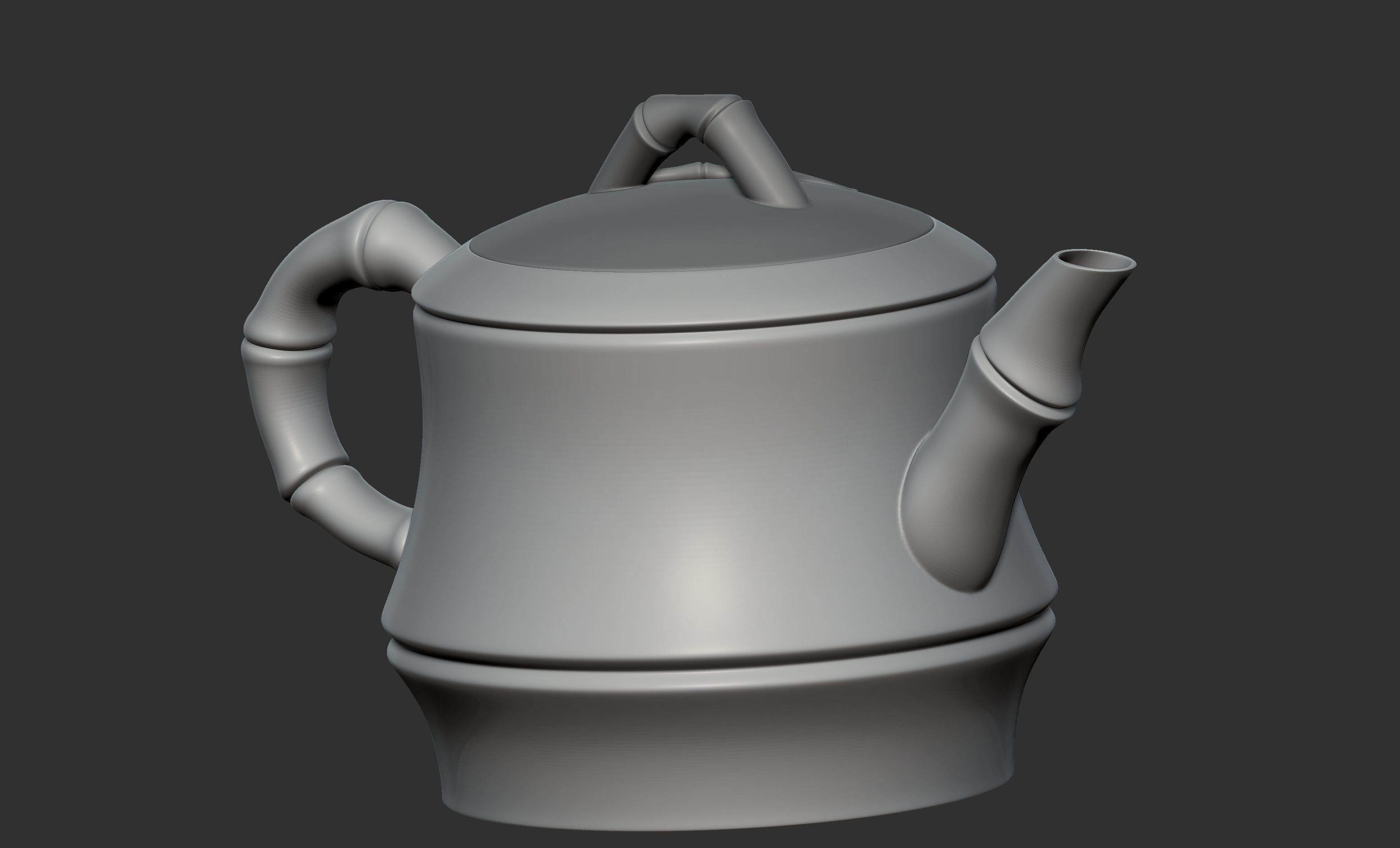 Bamboo Teapot 3D model_6
