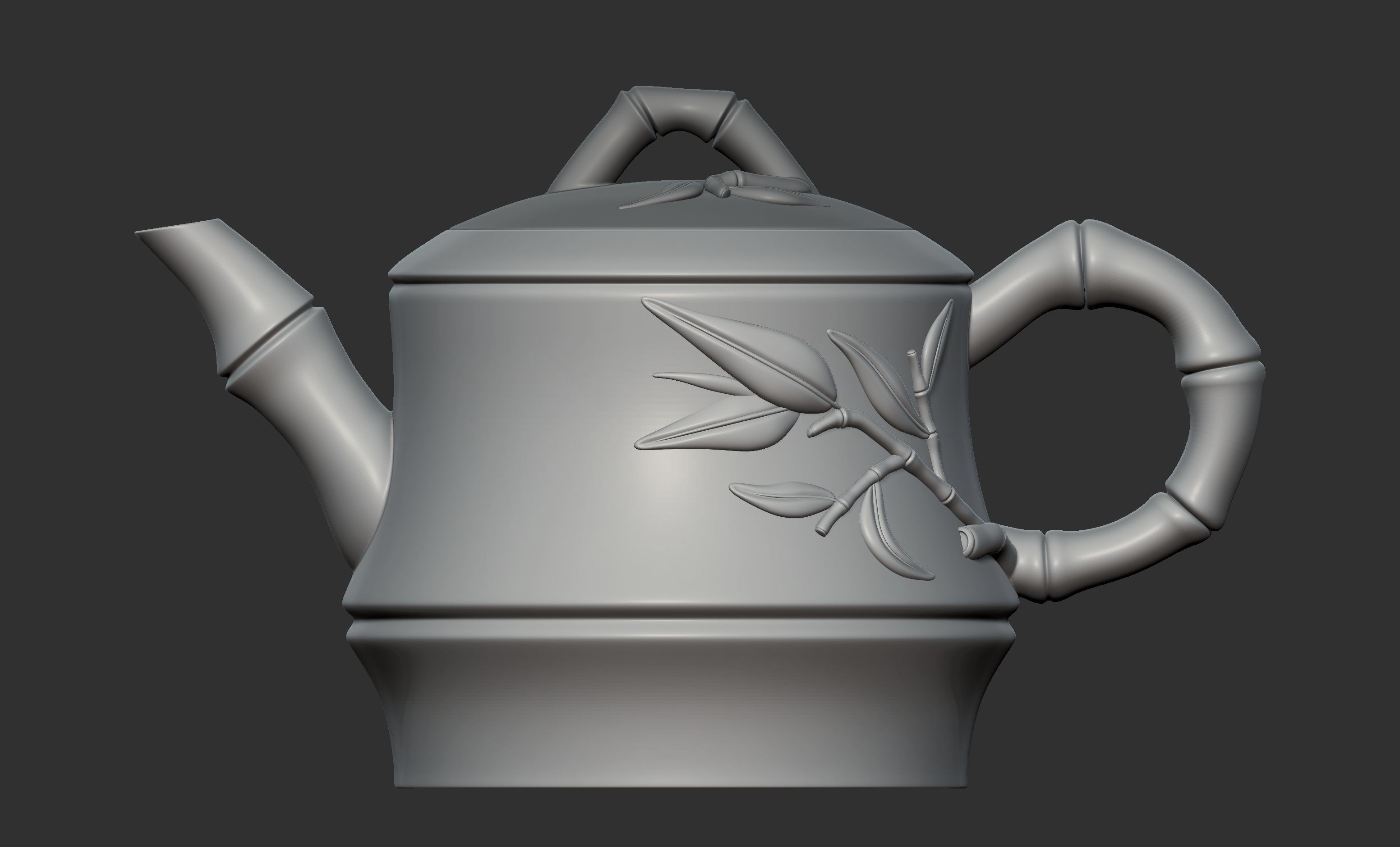 Bamboo Teapot 3D model_1