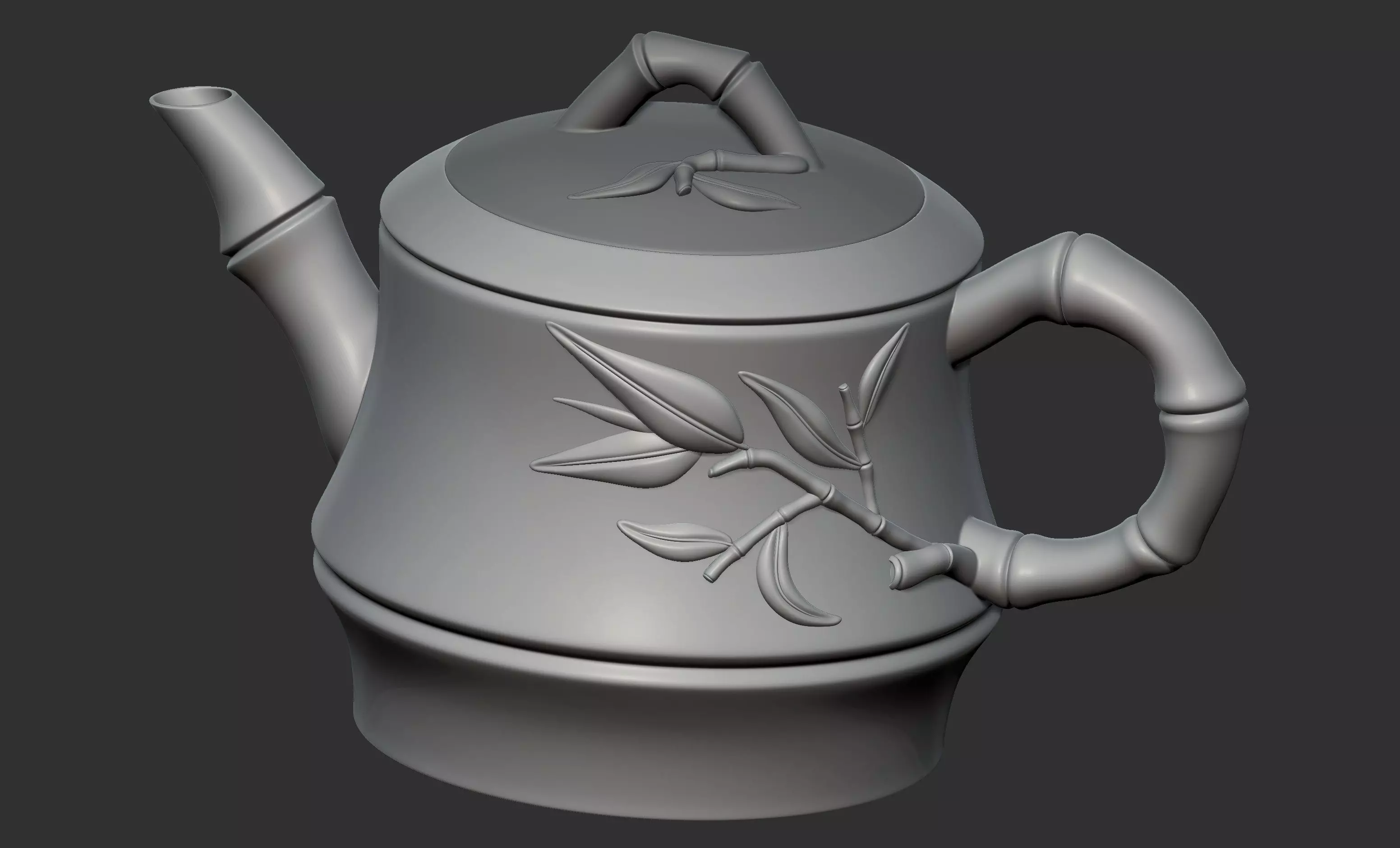 Bamboo Teapot 3D model_0