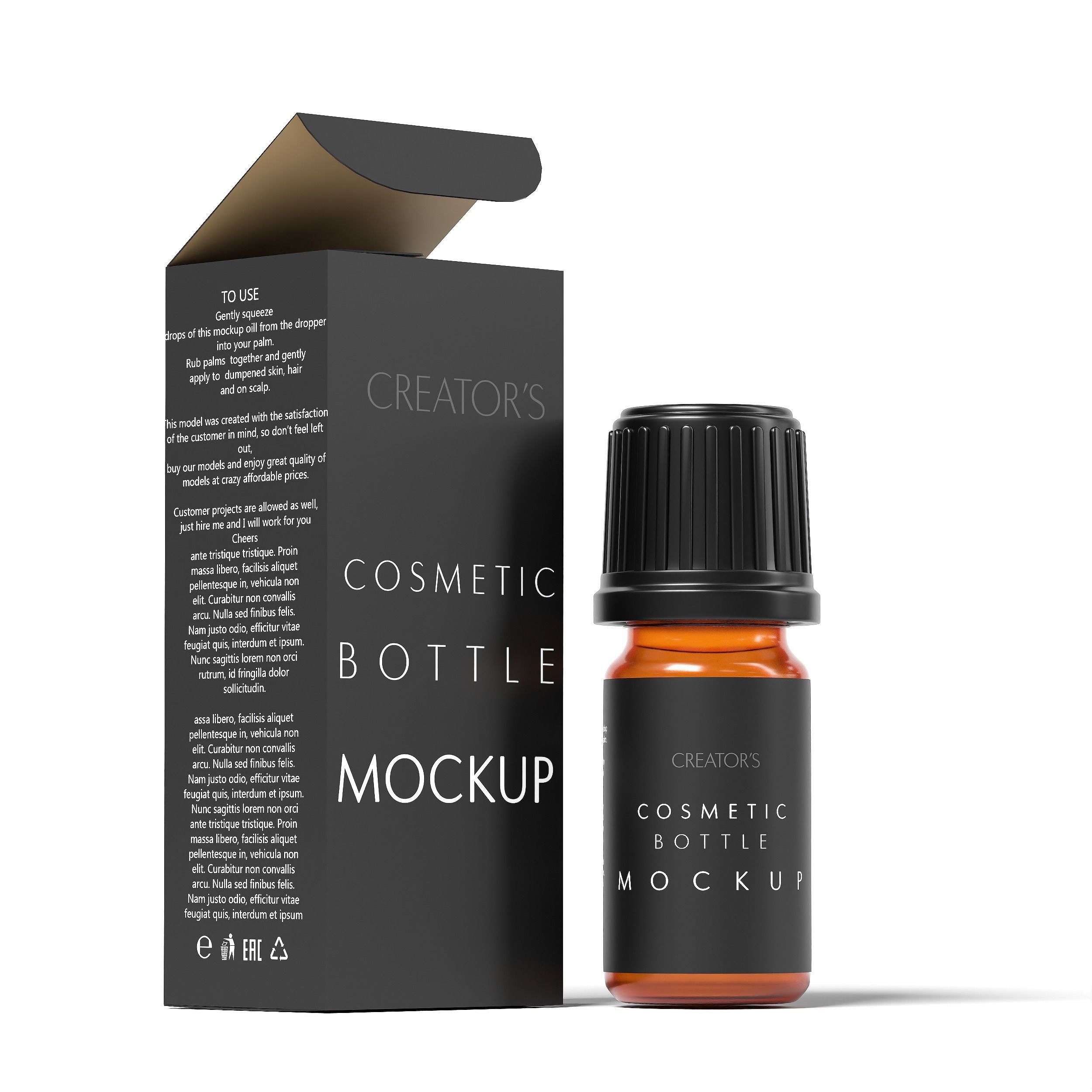 Cosmetic Bottle Mockup 30 Low-poly 3D model_4