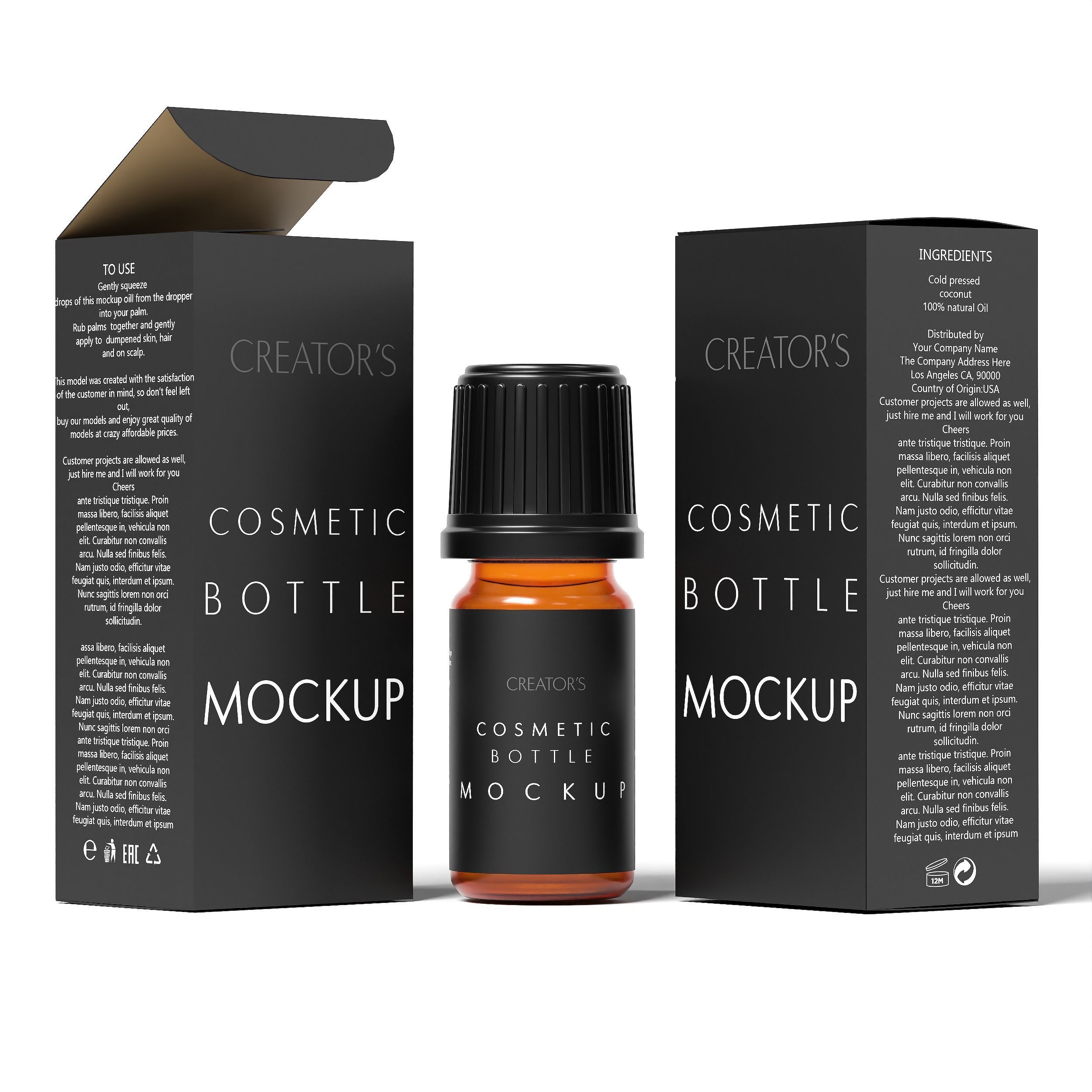 Cosmetic Bottle Mockup 30 Low-poly 3D model_1