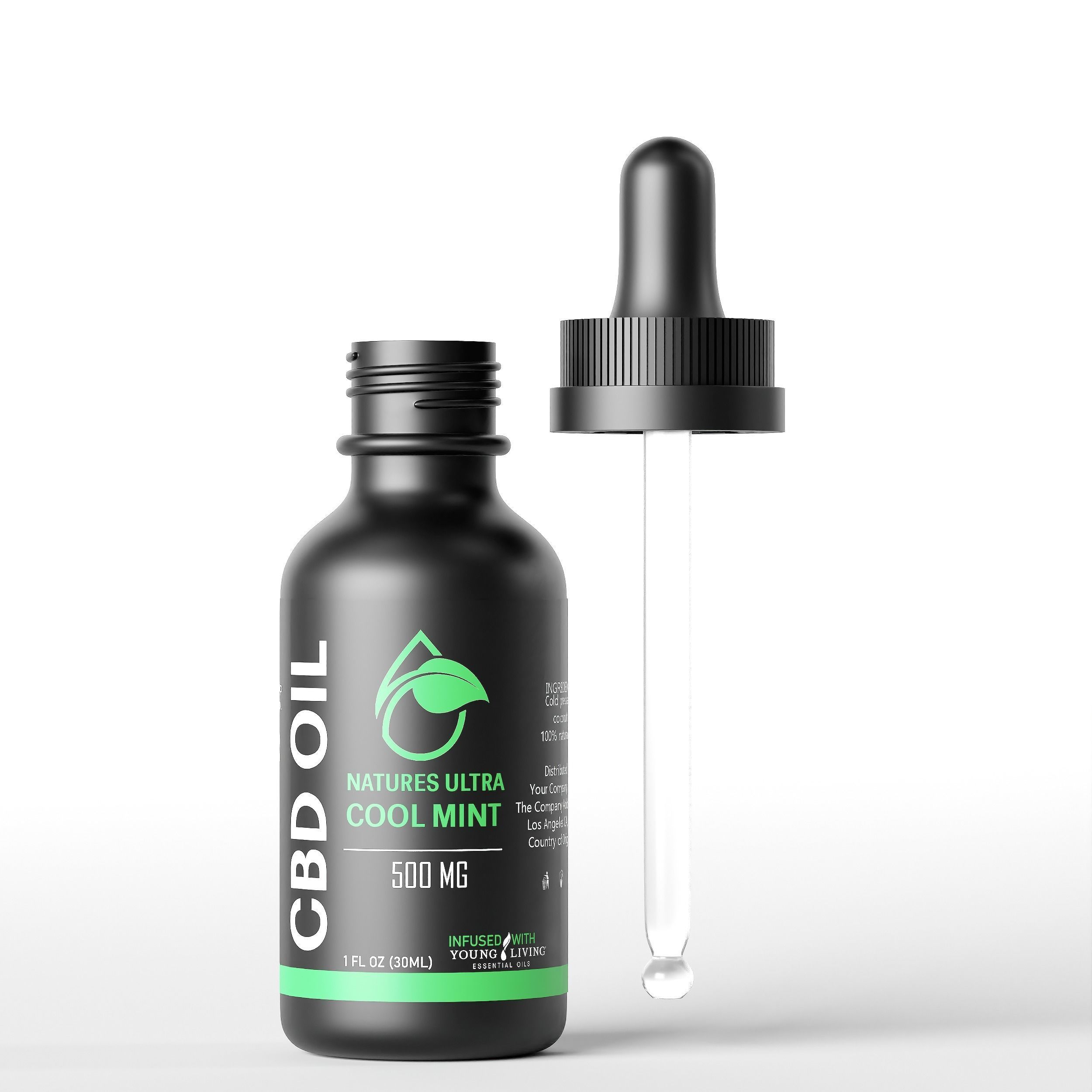 CBD Oil Natures Ultra Cool Mint Low-poly 3D model_4