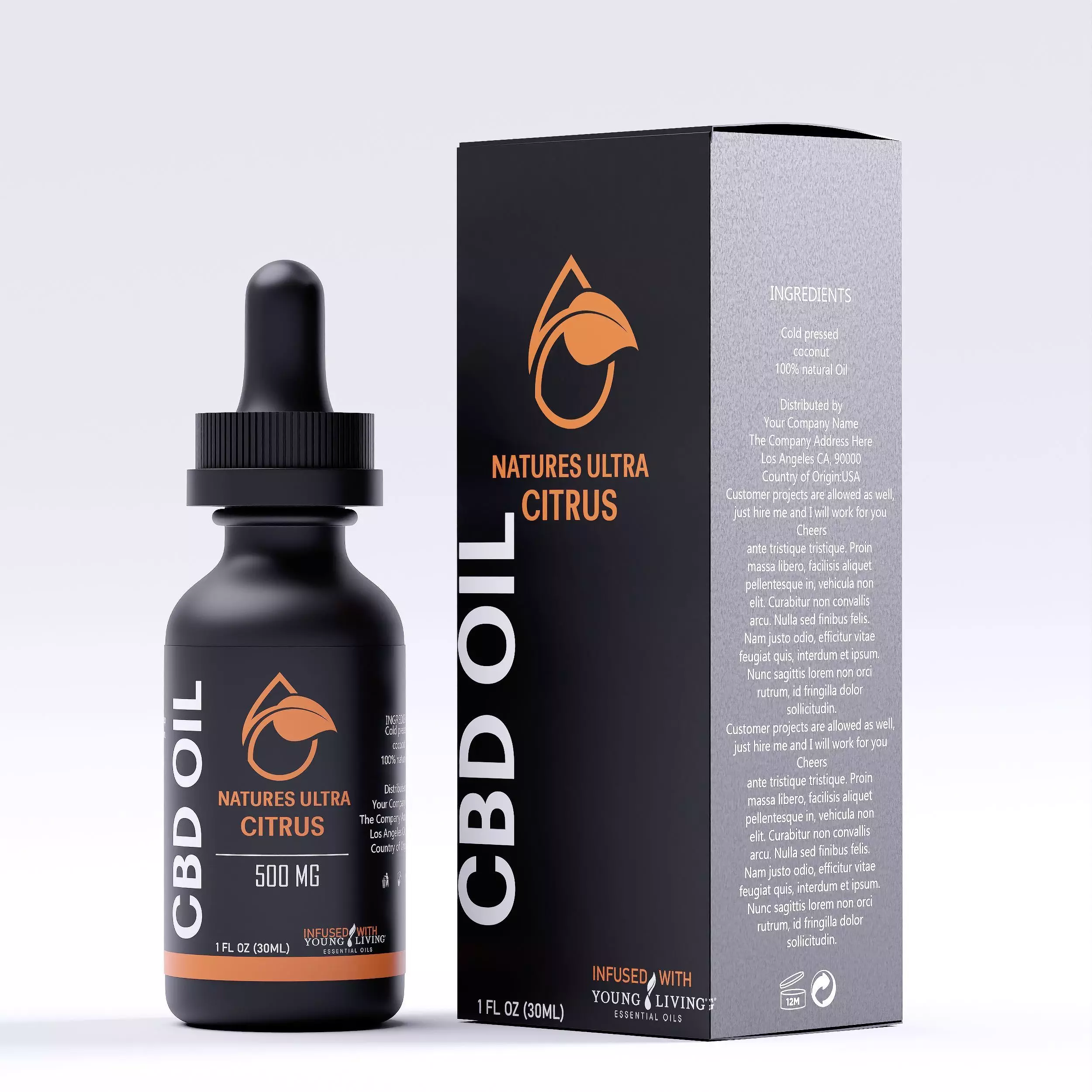 CBD Oil Natures Ultra Citrus Low-poly 3D model_0