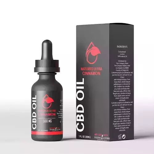 CBD Oil Natures Ultra Cinnamon Low-poly 3D model