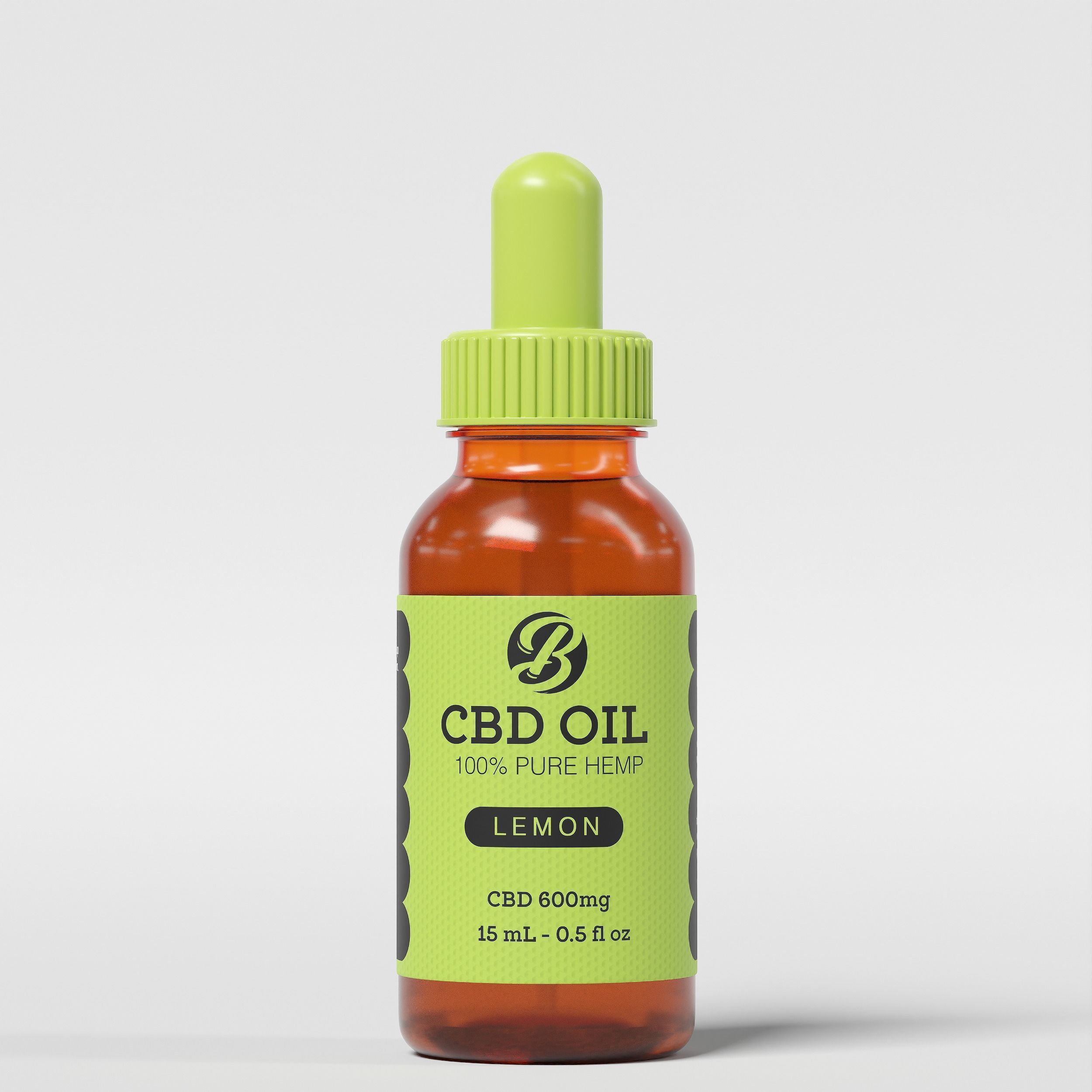 CBD Oil Pure Hemp Lemon Low-poly 3D model_5
