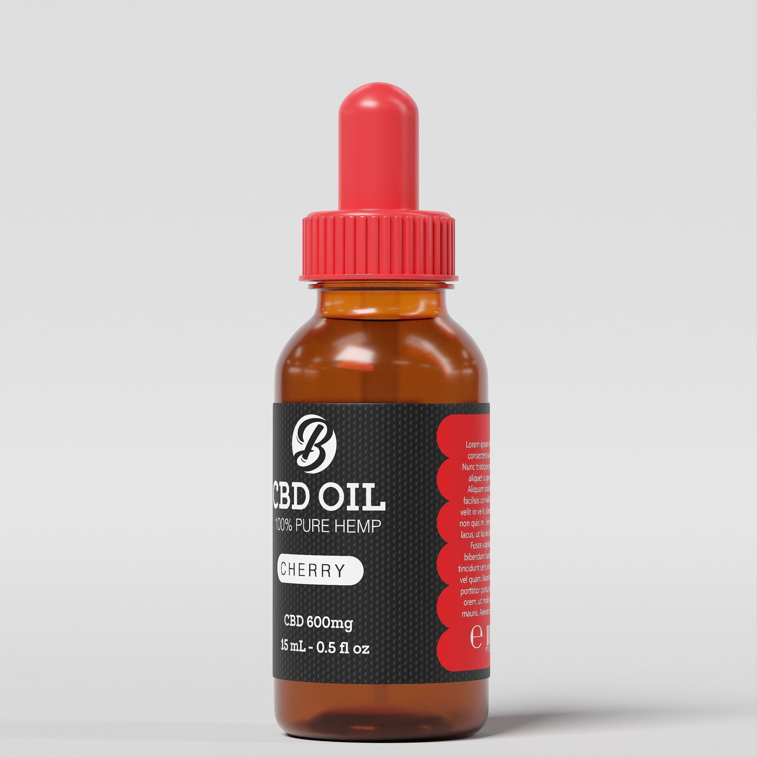 CBD Oil Pure Hemp Cherry Low-poly 3D model_5