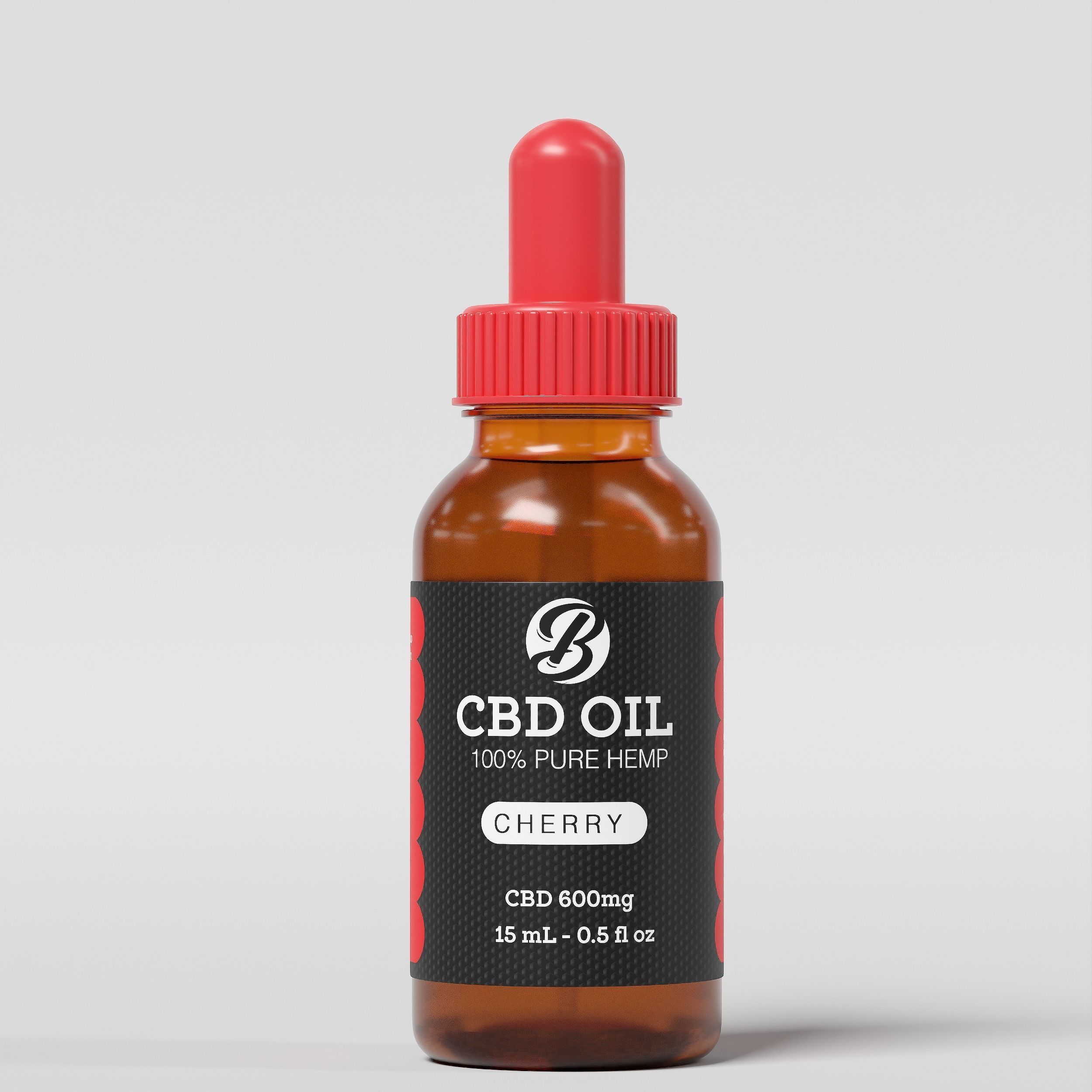 CBD Oil Pure Hemp Cherry Low-poly 3D model_2