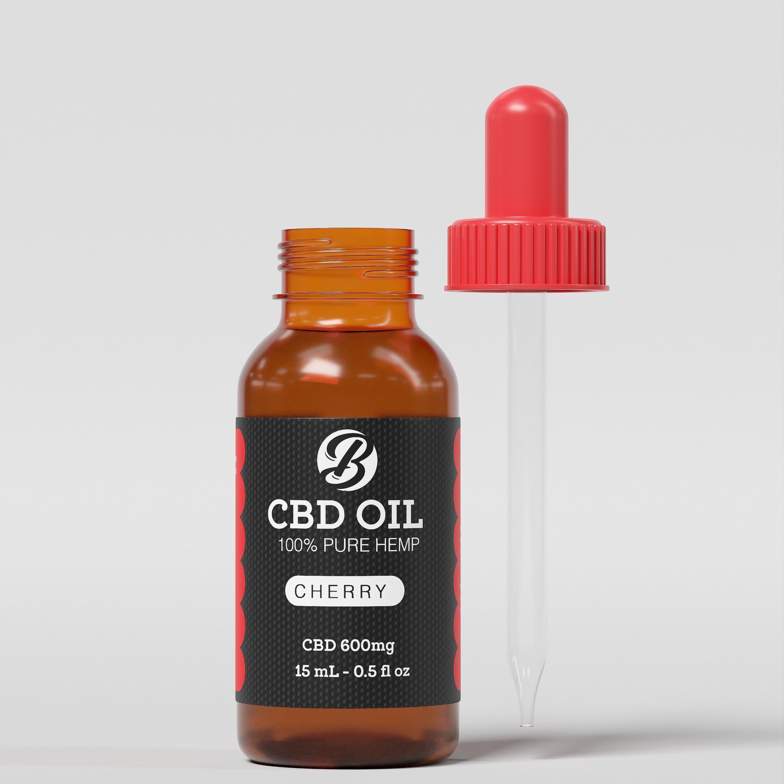 CBD Oil Pure Hemp Cherry Low-poly 3D model_4