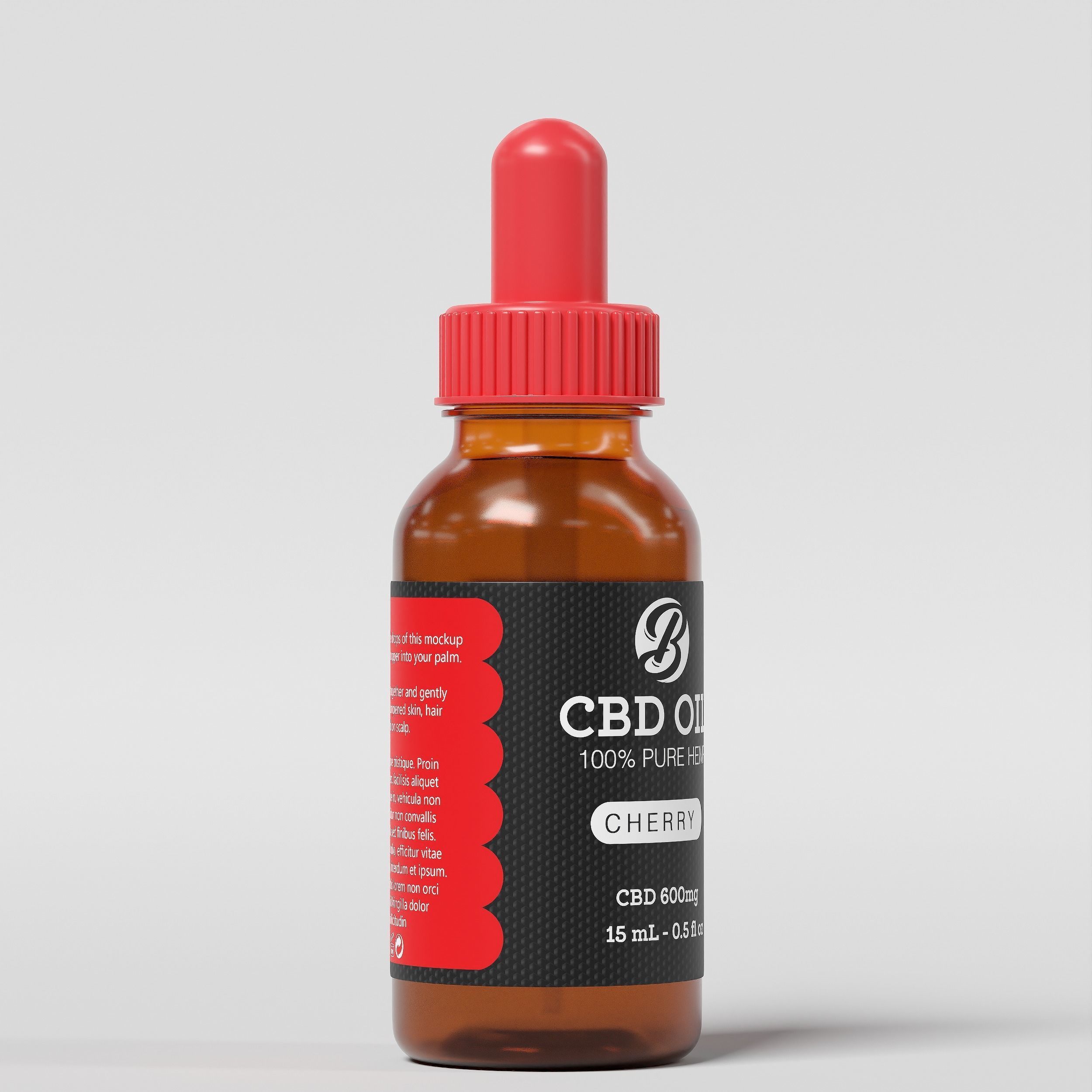 CBD Oil Pure Hemp Cherry Low-poly 3D model_11