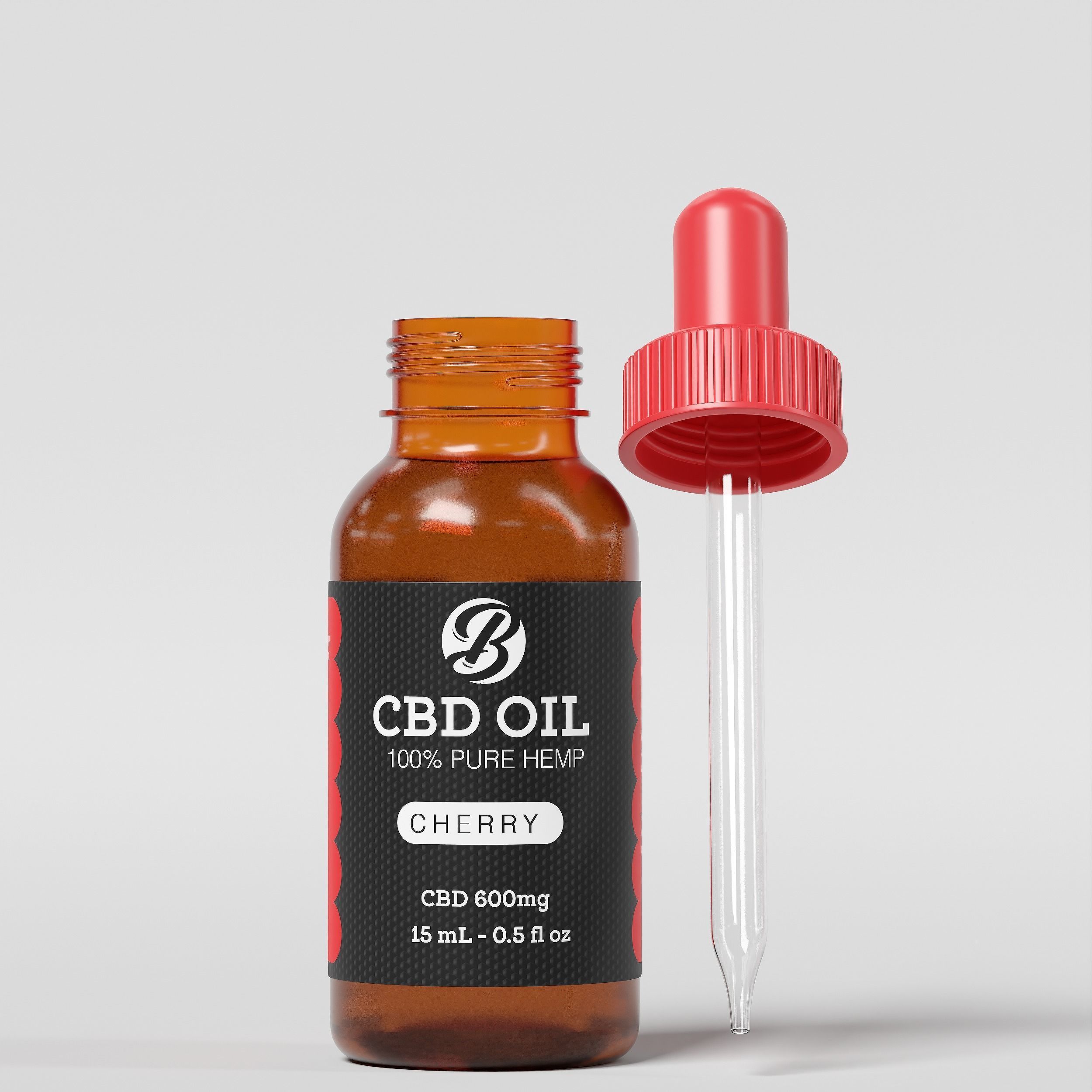 CBD Oil Pure Hemp Cherry Low-poly 3D model_6