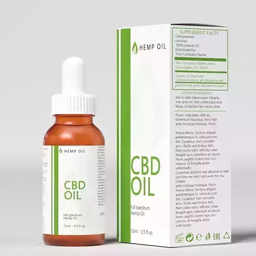 CBD Hemp Oil 03 Low-poly 3D model