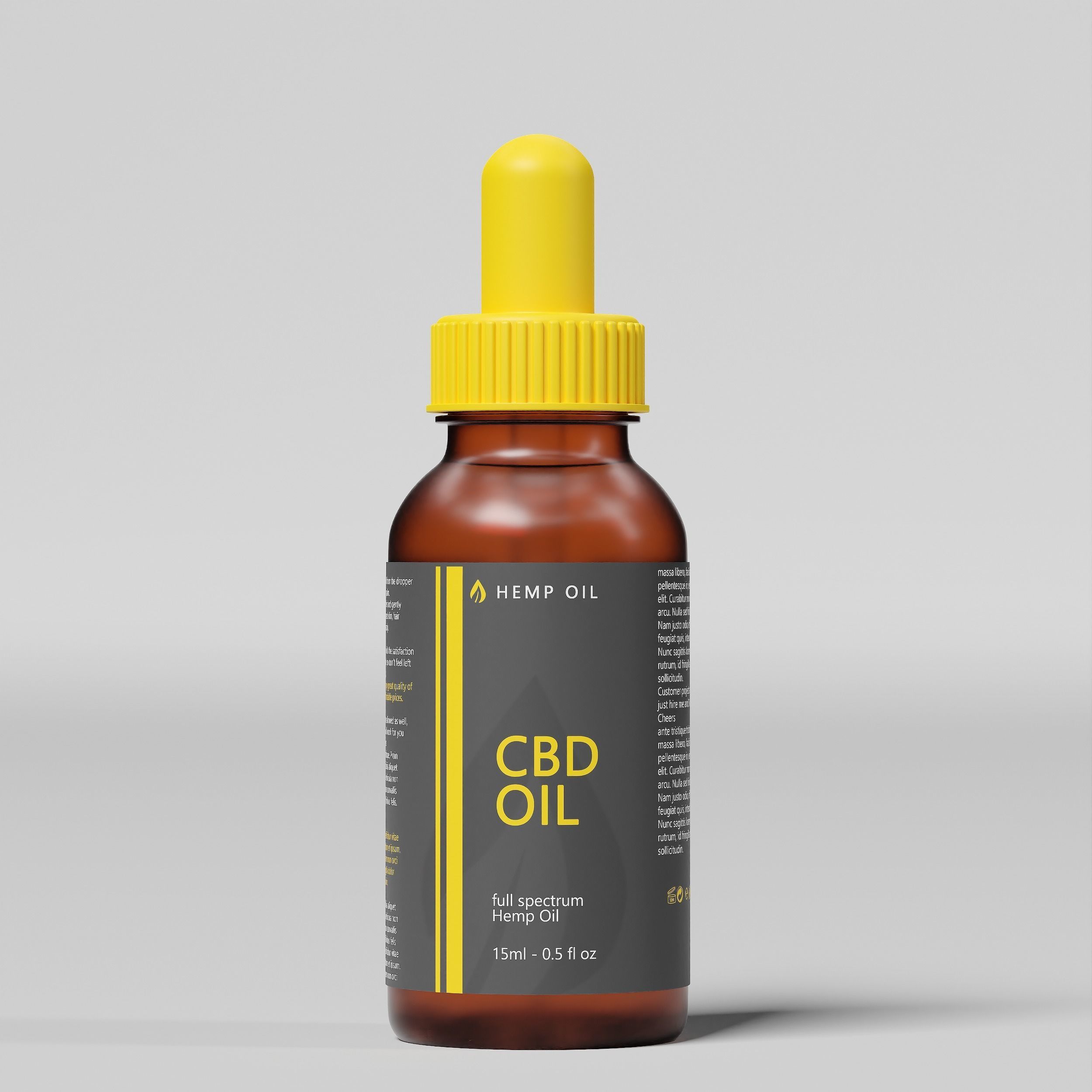 CBD Hemp Oil 01 Low-poly 3D model_4