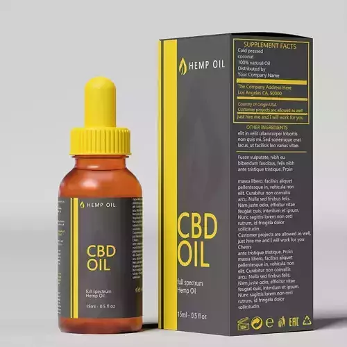 CBD Hemp Oil 01 Low-poly 3D model