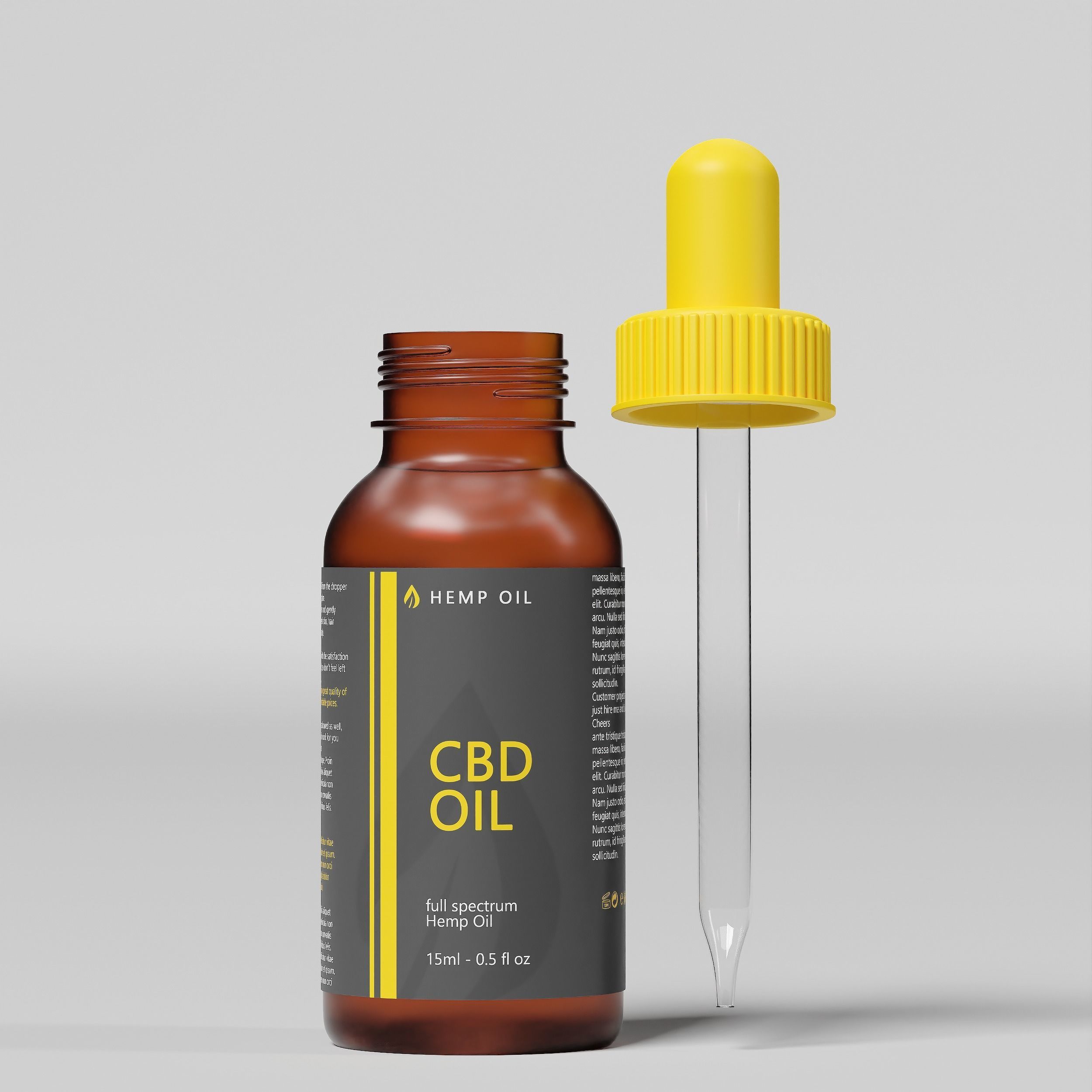 CBD Hemp Oil 01 Low-poly 3D model_2