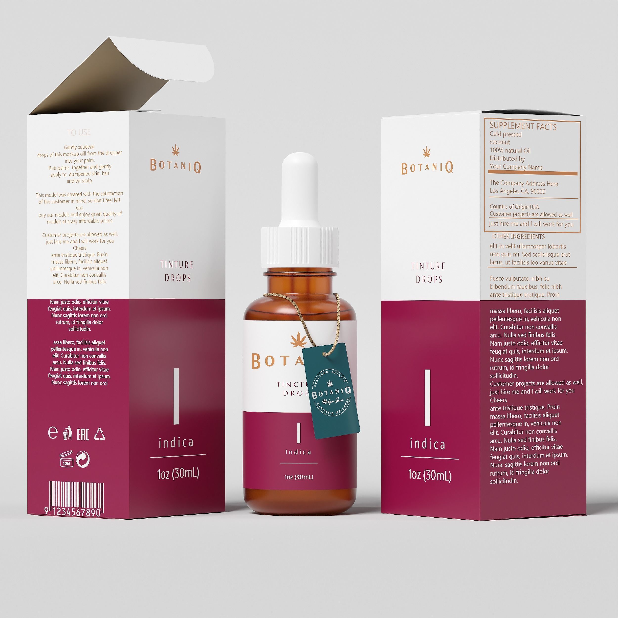 BOTANIQ Tinture Drops Indica Low-poly 3D model_2