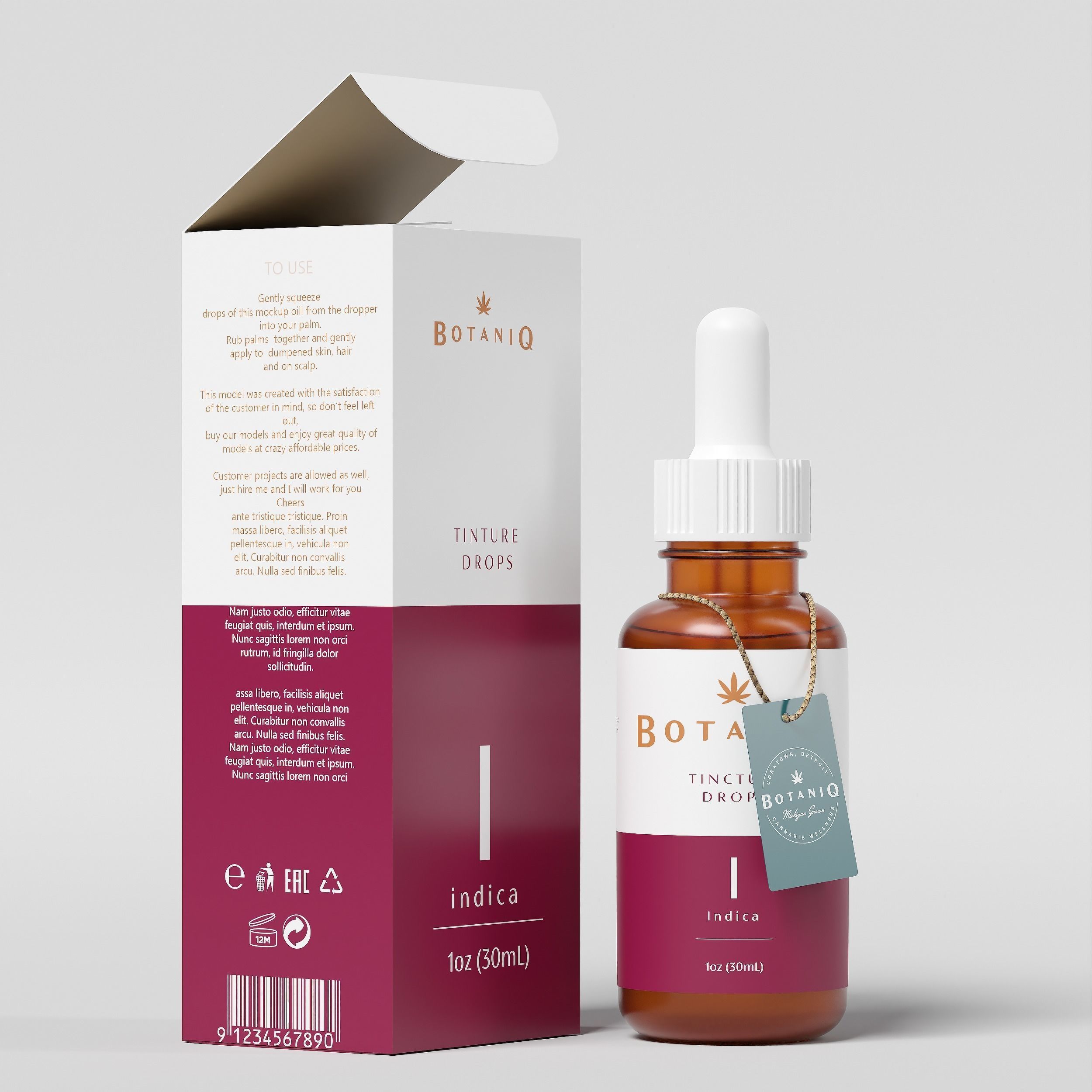 BOTANIQ Tinture Drops Indica Low-poly 3D model_1