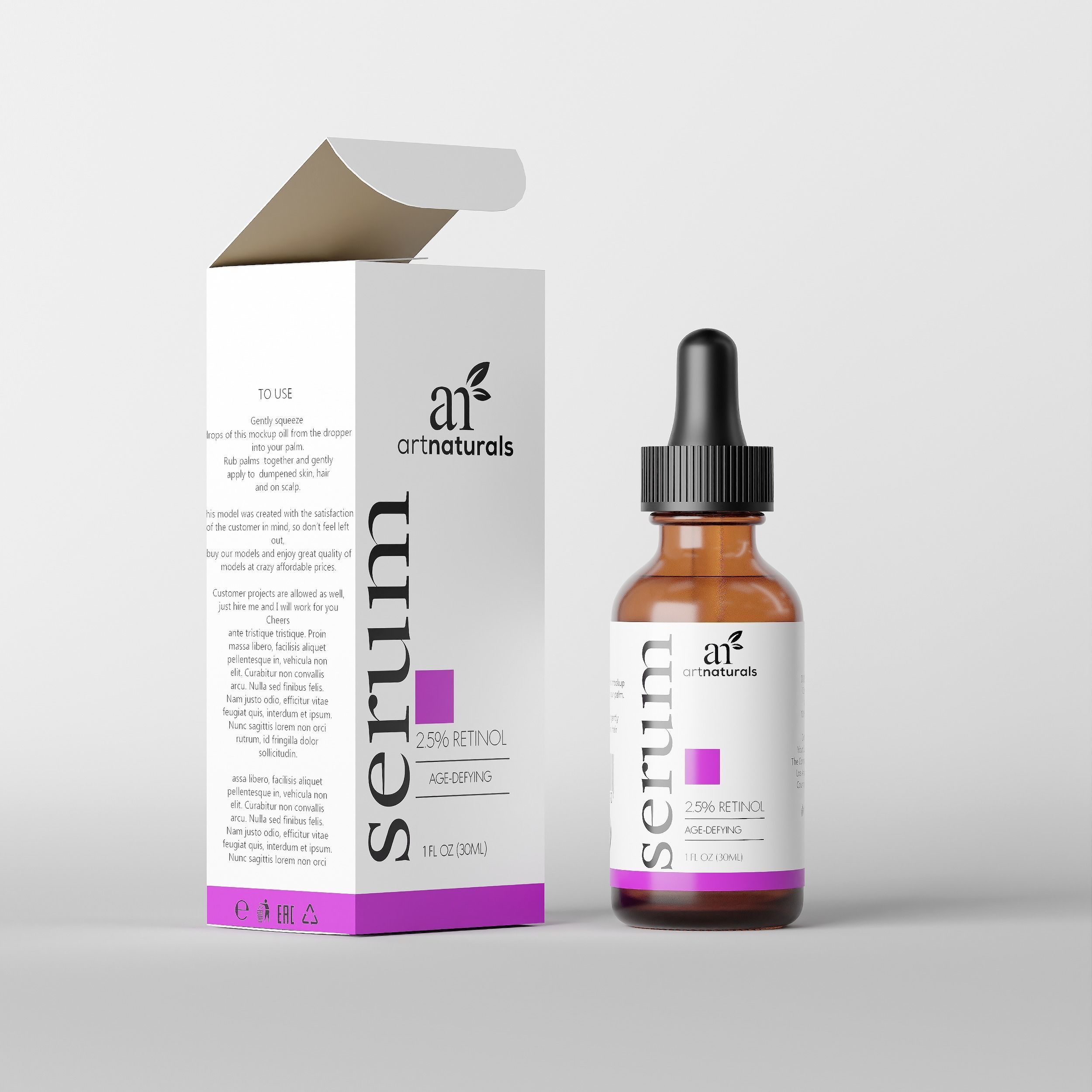 artnaturals Retinol Serum Low-poly 3D model_1