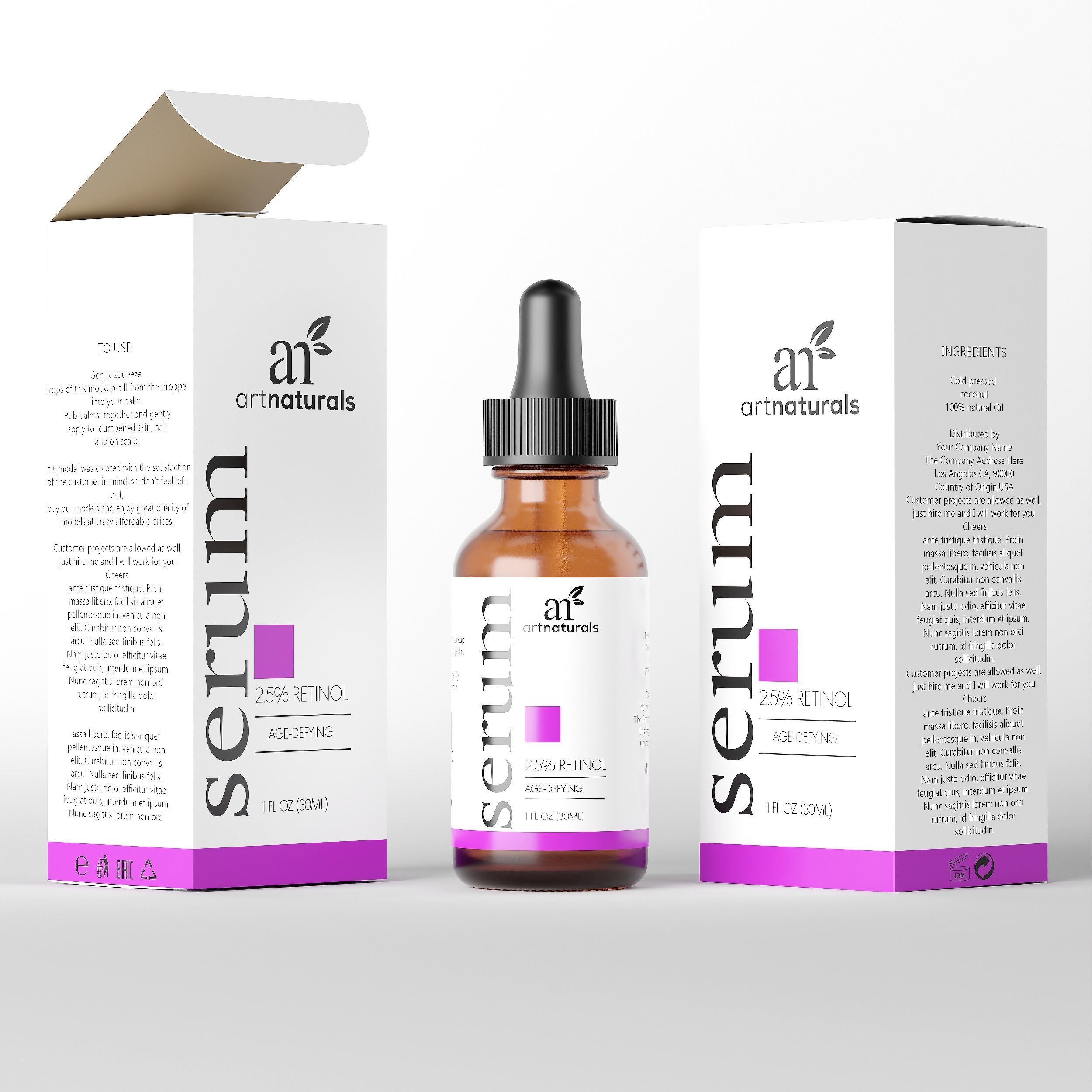 artnaturals Retinol Serum Low-poly 3D model_3