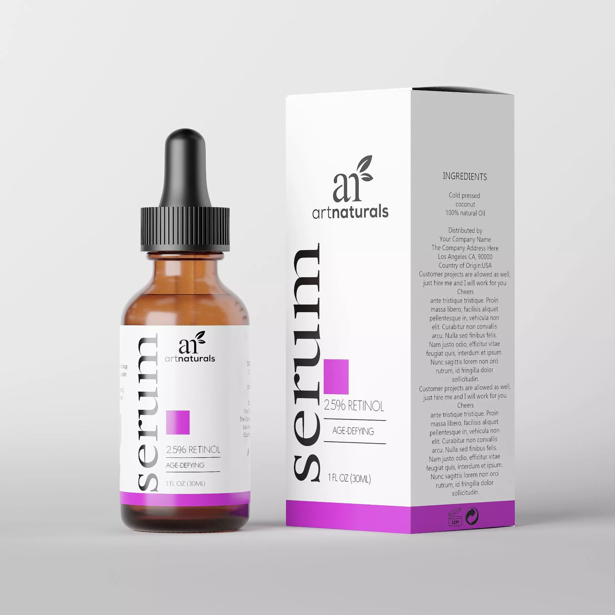artnaturals Retinol Serum Low-poly 3D model_0