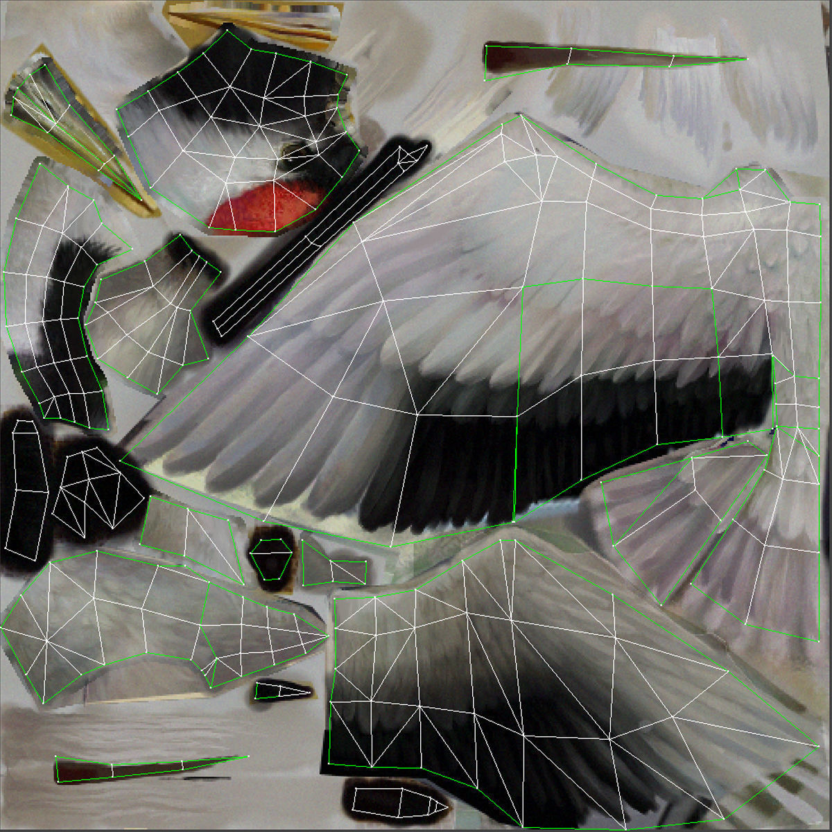 low-poly animated crane bird Low-poly 3D model_9