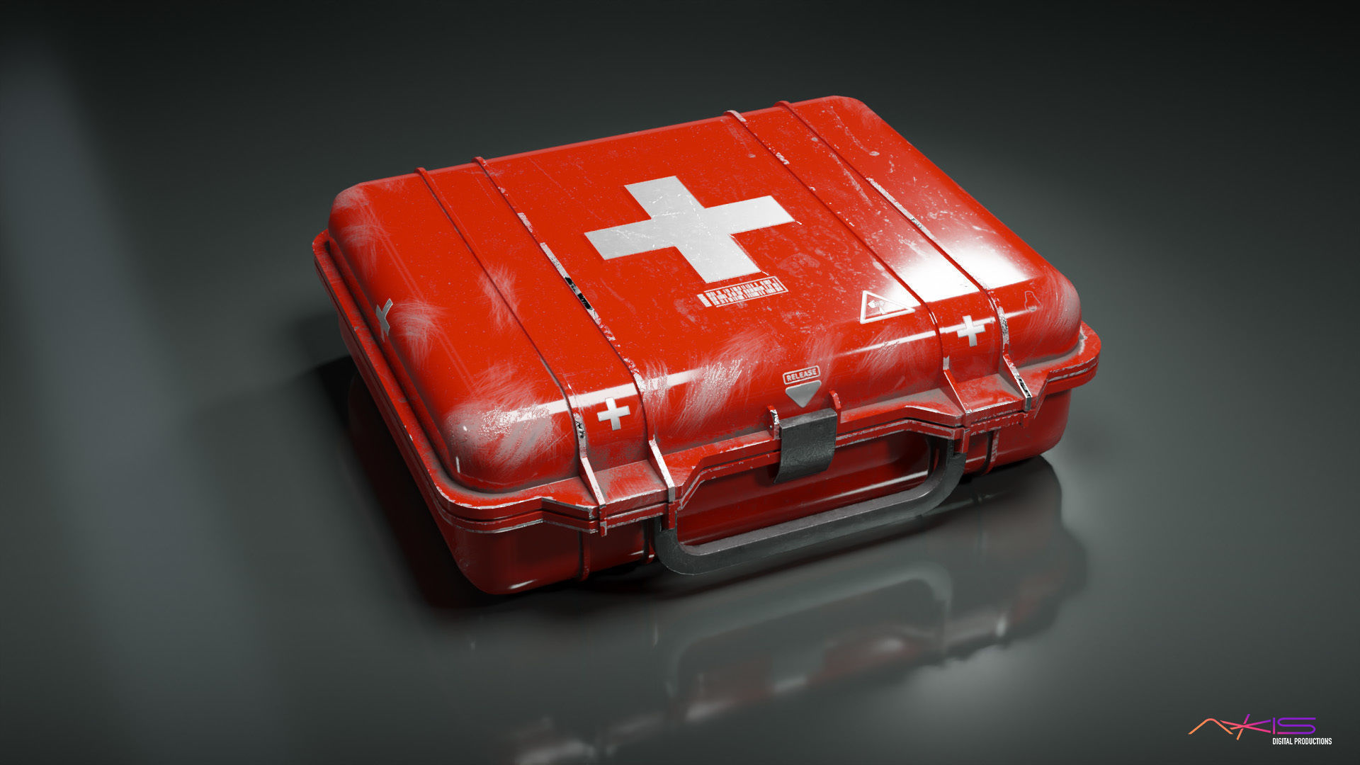 Med Kit Medical First Aid Case Rigged Low-poly 3D model_1