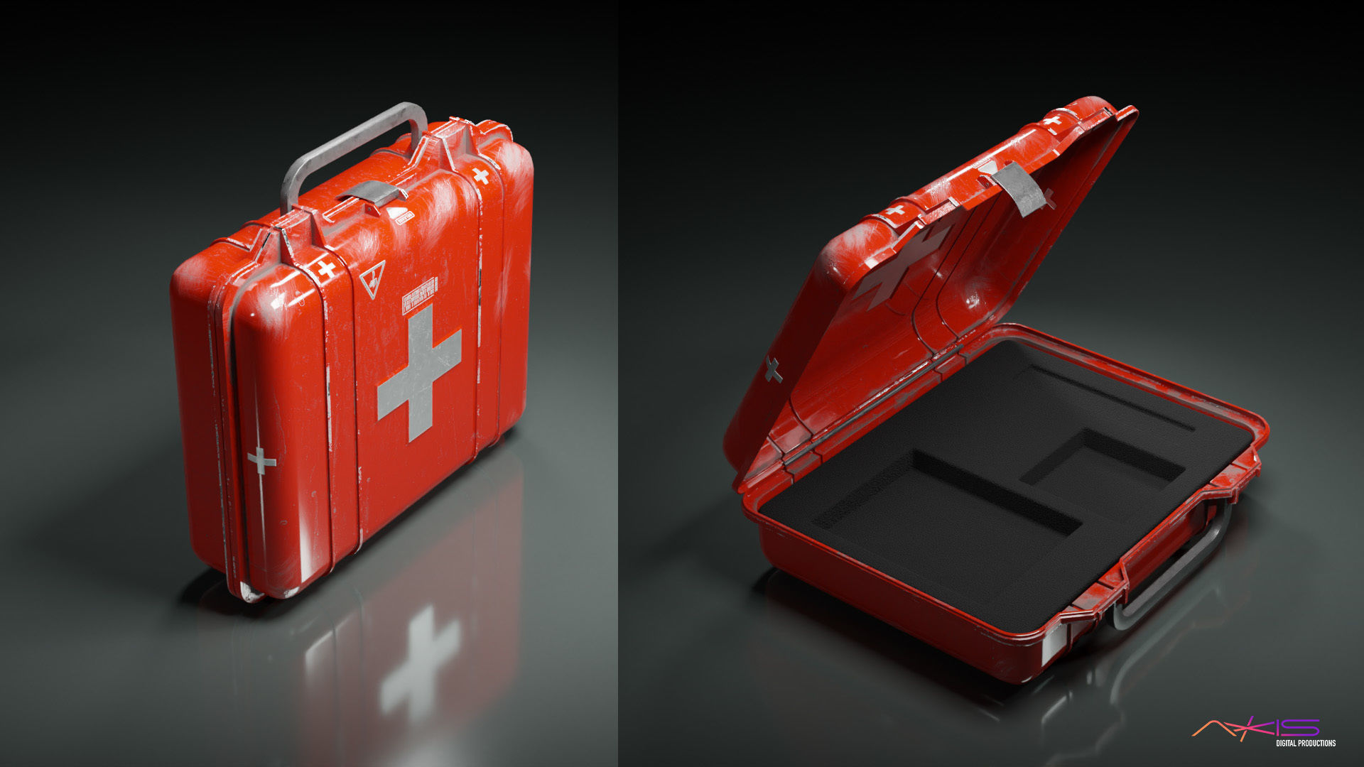 Med Kit Medical First Aid Case Rigged Low-poly 3D model_2
