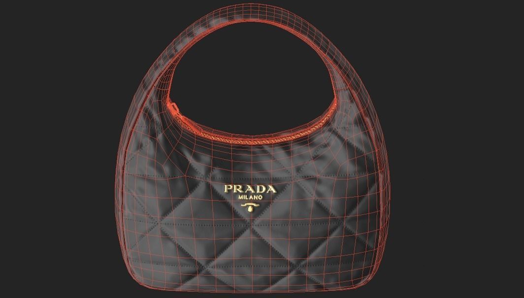 bag-PRADA quilted bag Low-poly 3D model_13