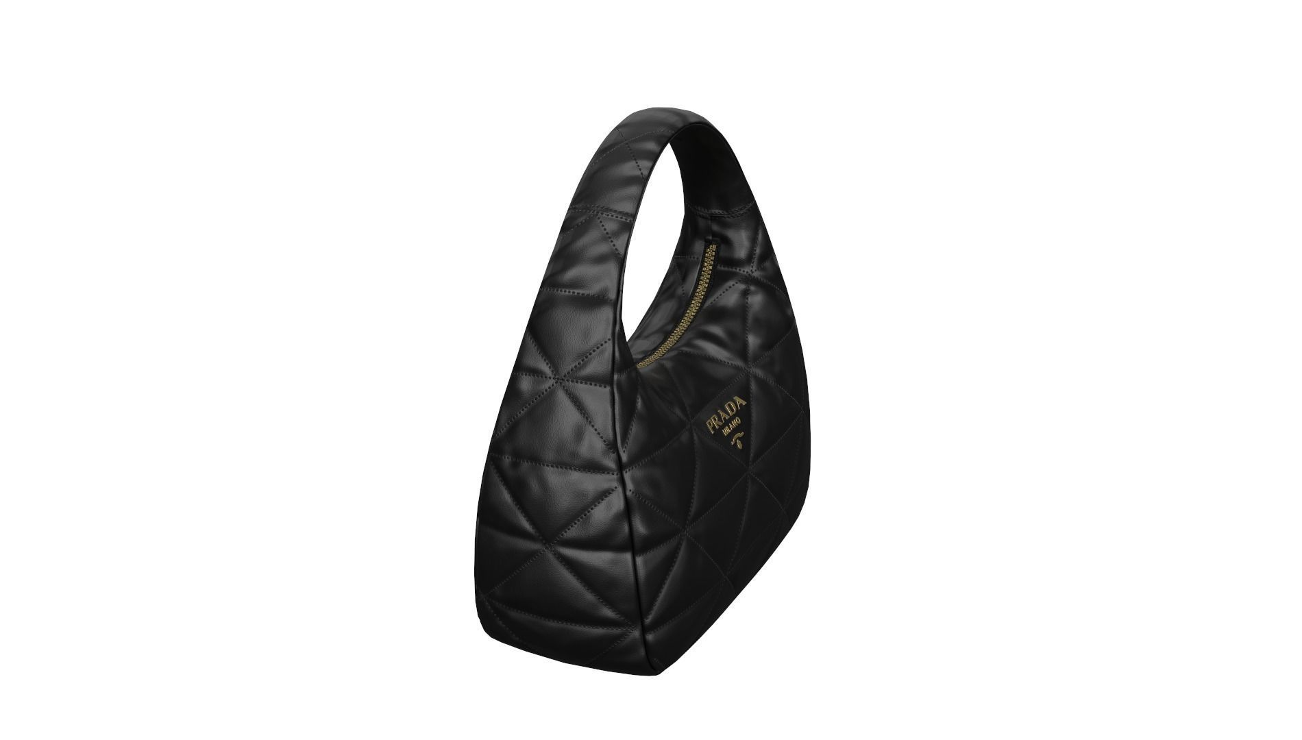 bag-PRADA quilted bag Low-poly 3D model_11