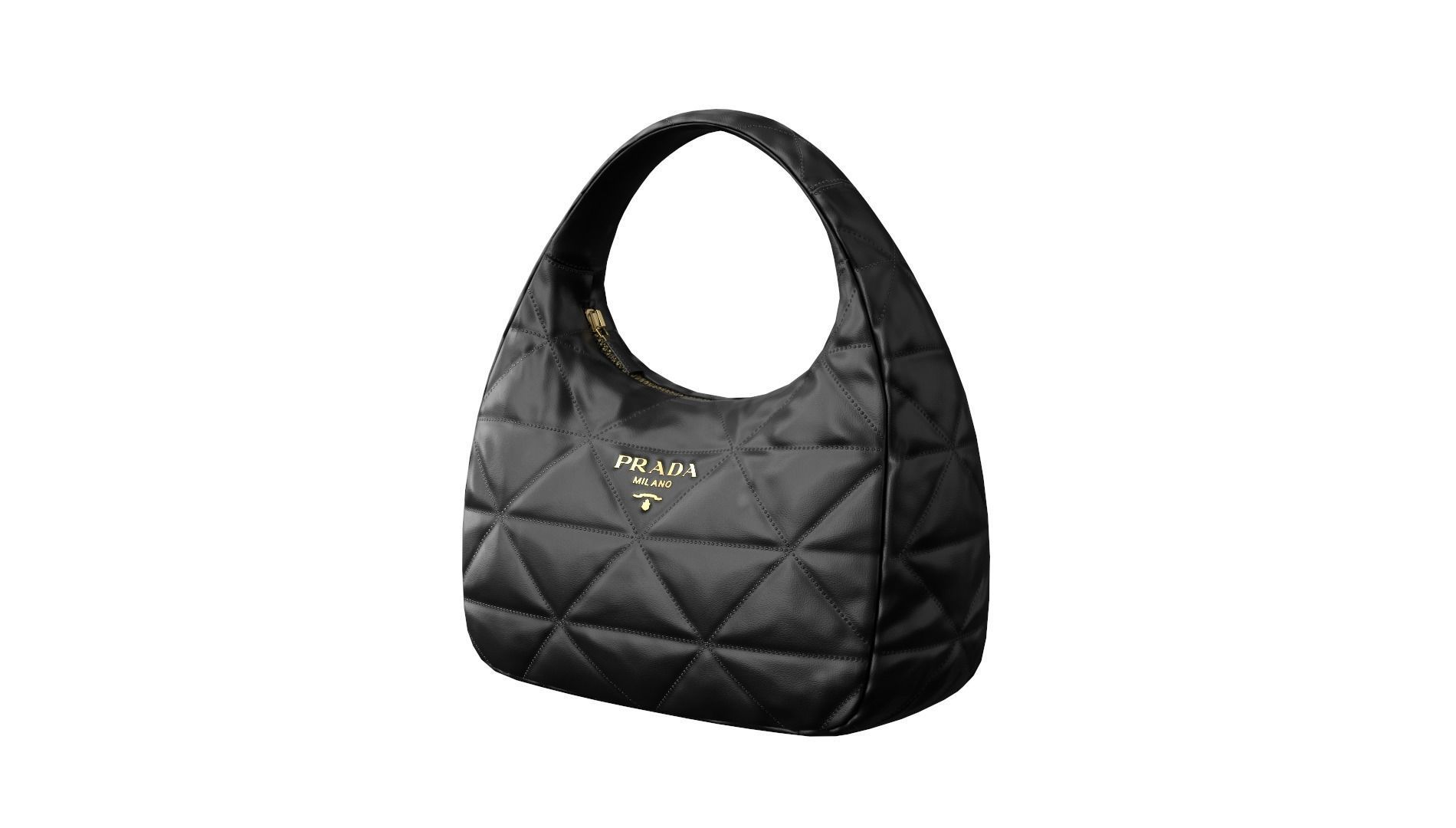 bag-PRADA quilted bag Low-poly 3D model_2