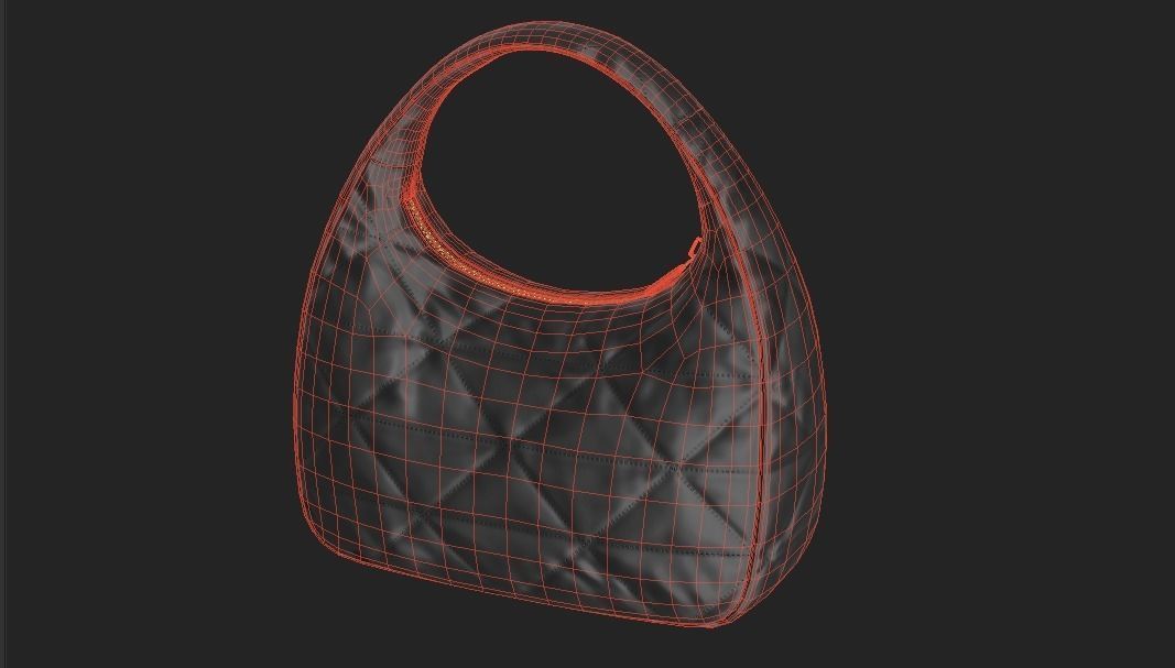 bag-PRADA quilted bag Low-poly 3D model_14