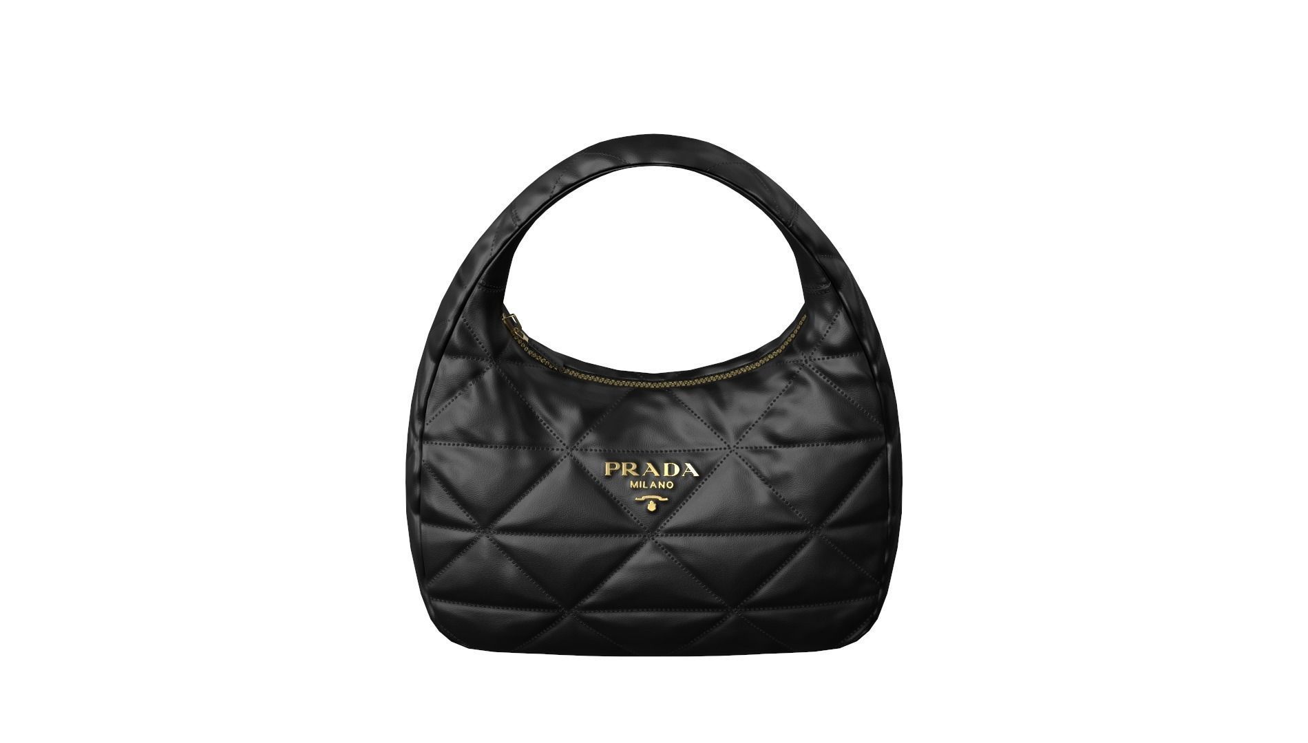 bag-PRADA quilted bag Low-poly 3D model_12
