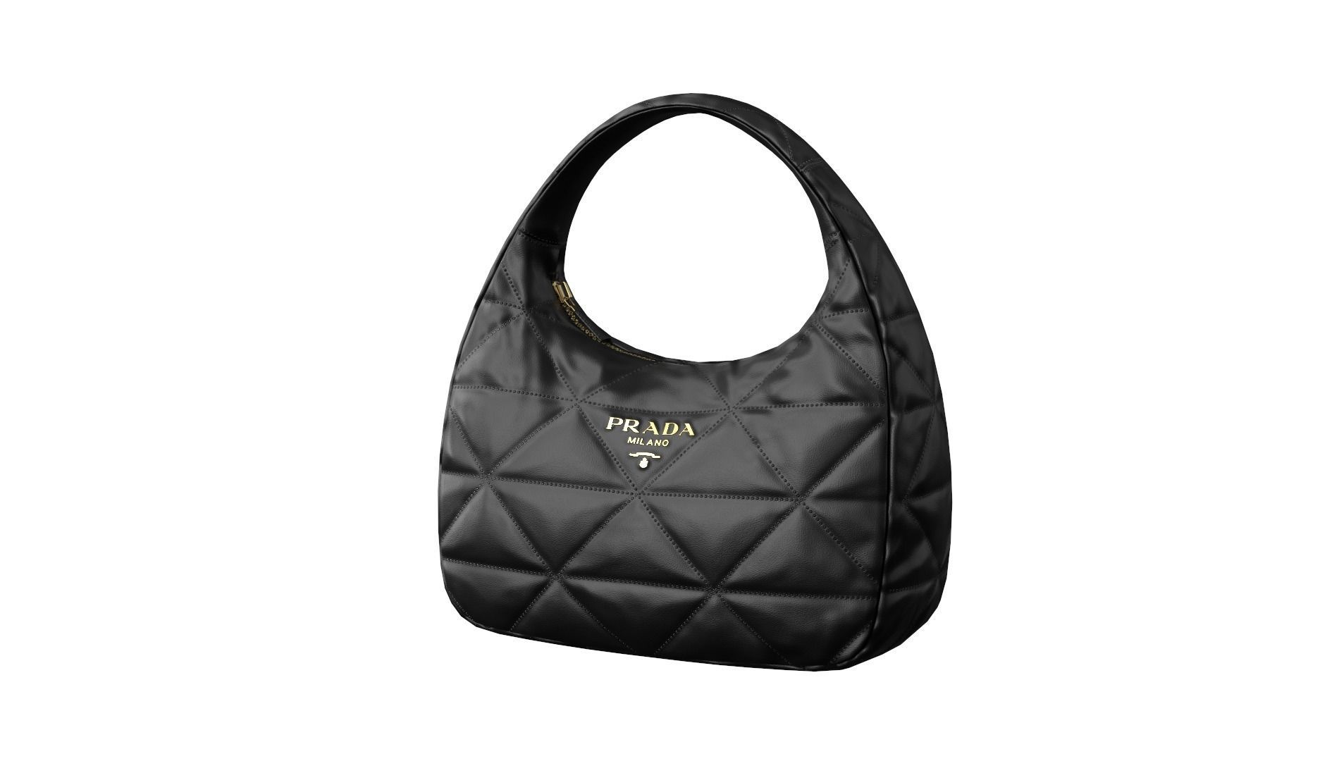 bag-PRADA quilted bag Low-poly 3D model_1