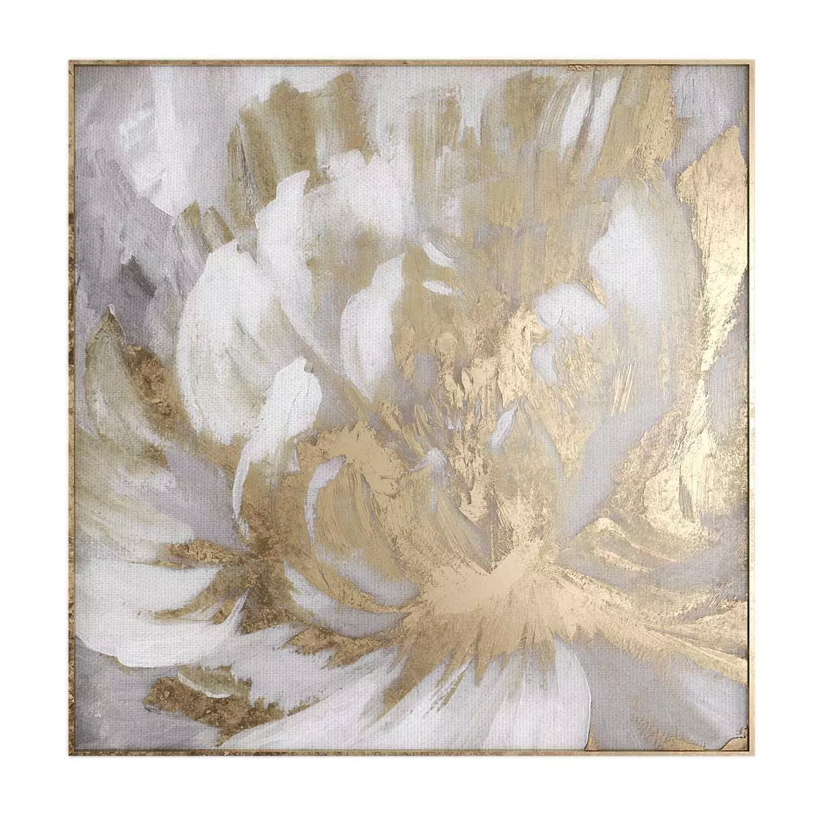 Pictures918 gold and flower wall art Low-poly 3D model_0