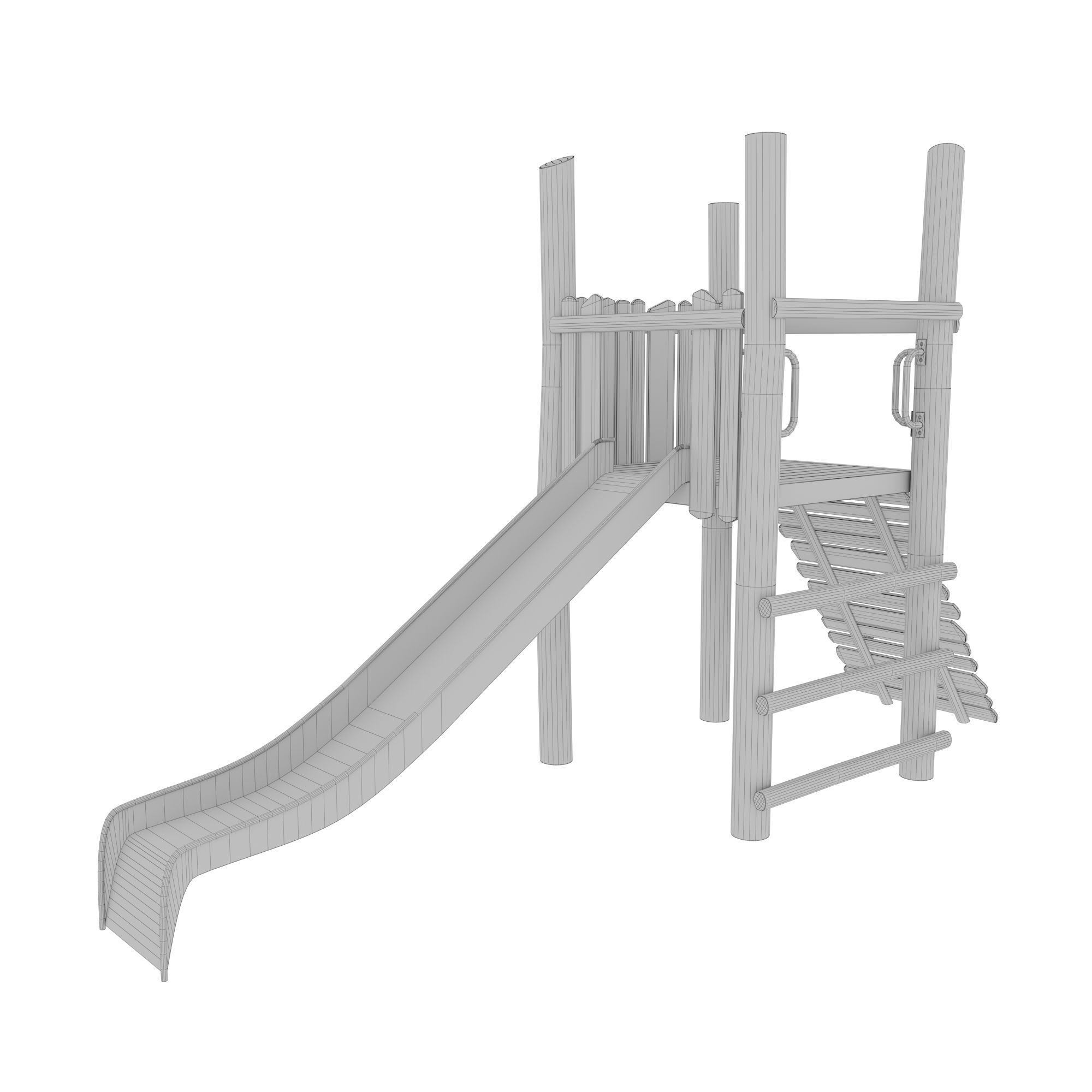 Play platform with slide and ramp 3D model_2