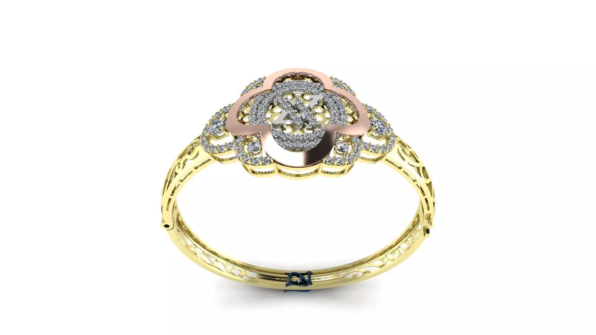 Necklaces person diamond ring gold and rose gold Free 3D print model