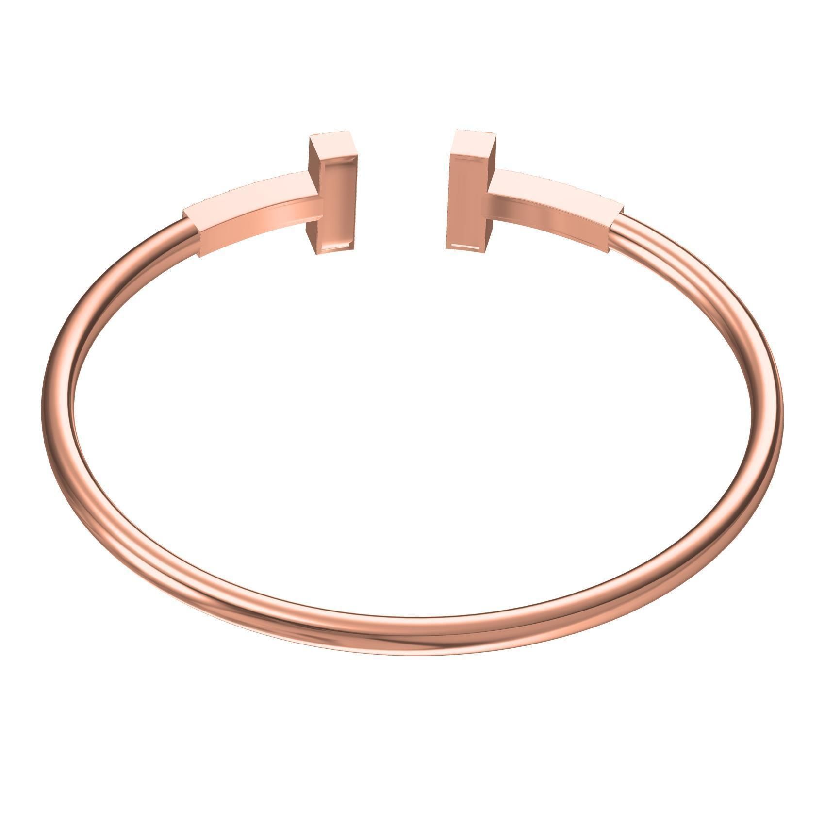 T Cuff Bracelet 3D print model_6